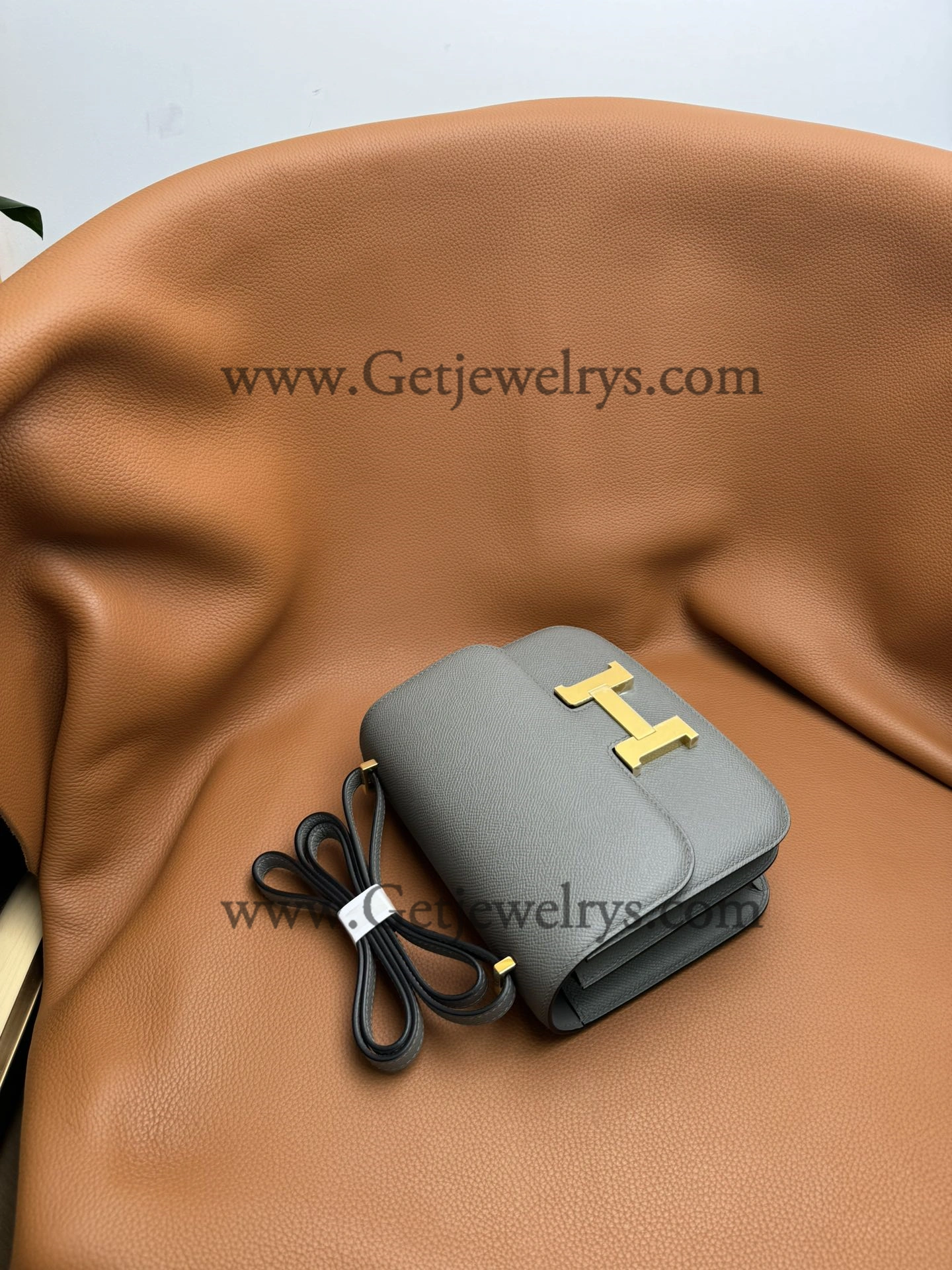 Hermes Constance 18cm Dark Grey Epsom Leather Bag with Silver Hardware