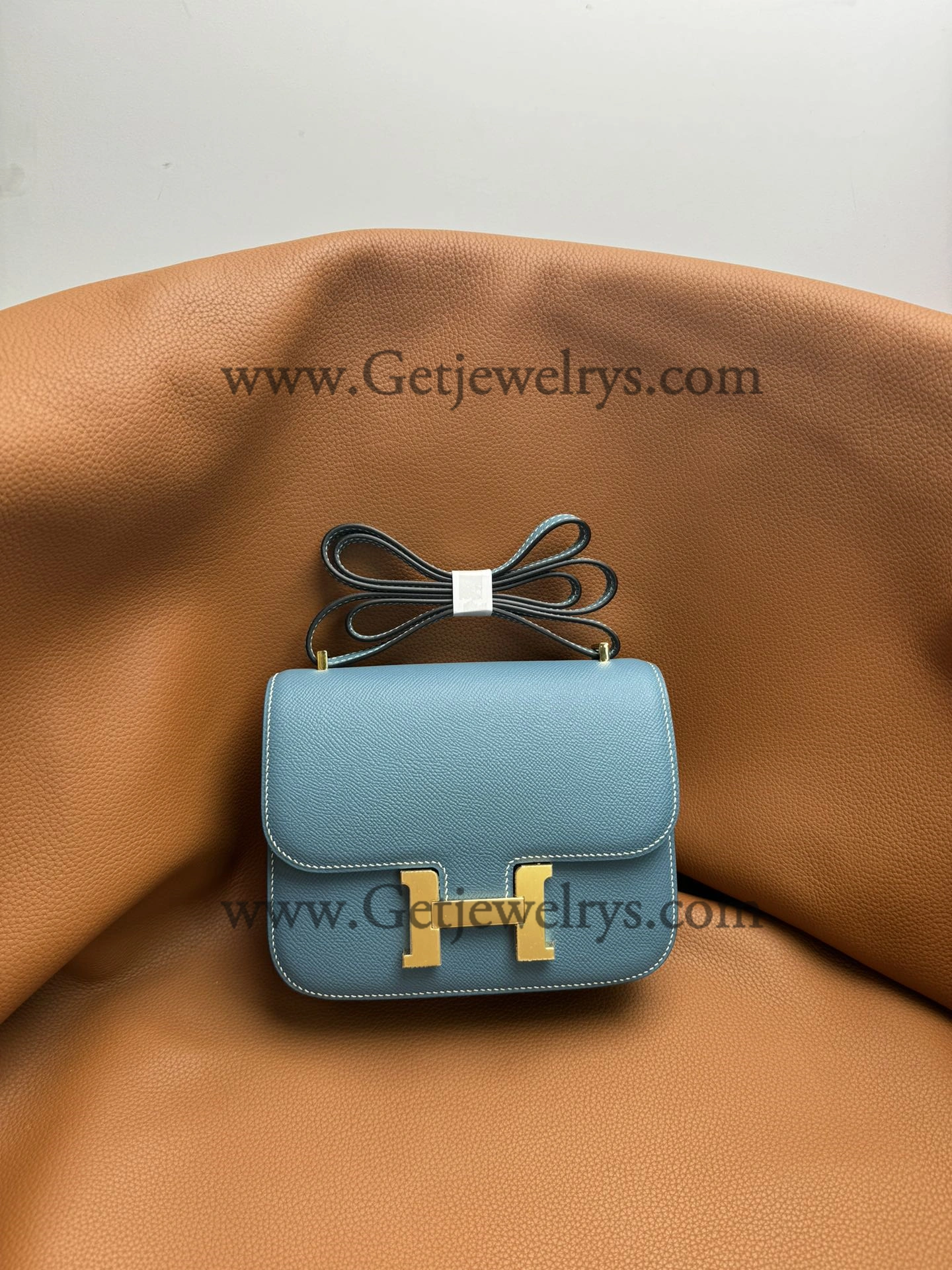 Hermes Constance 18cm Denim Blue Epsom Leather Bag with Gold Hardware