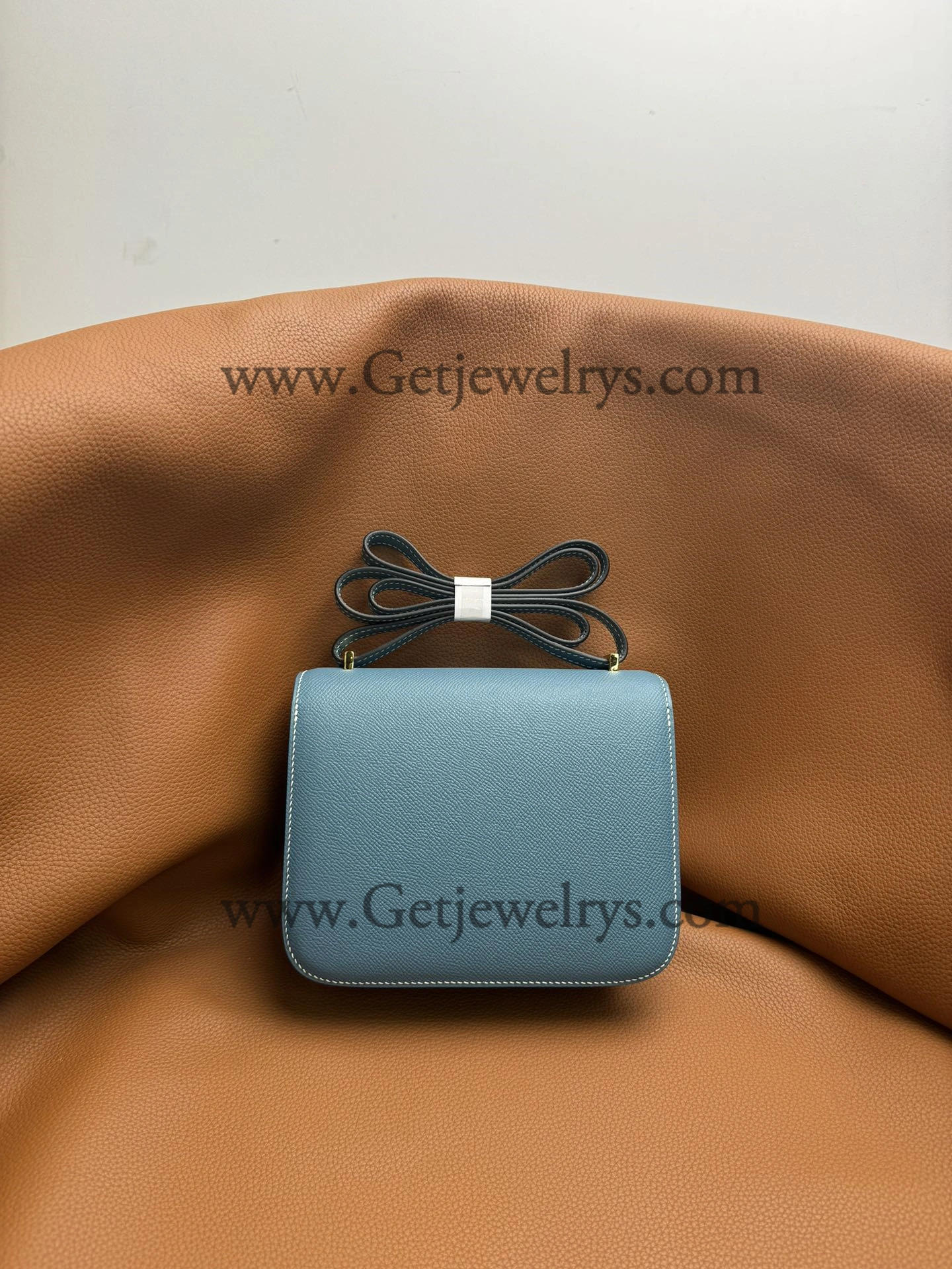 Hermes Constance 18cm Denim Blue Epsom Leather Bag with Gold Hardware