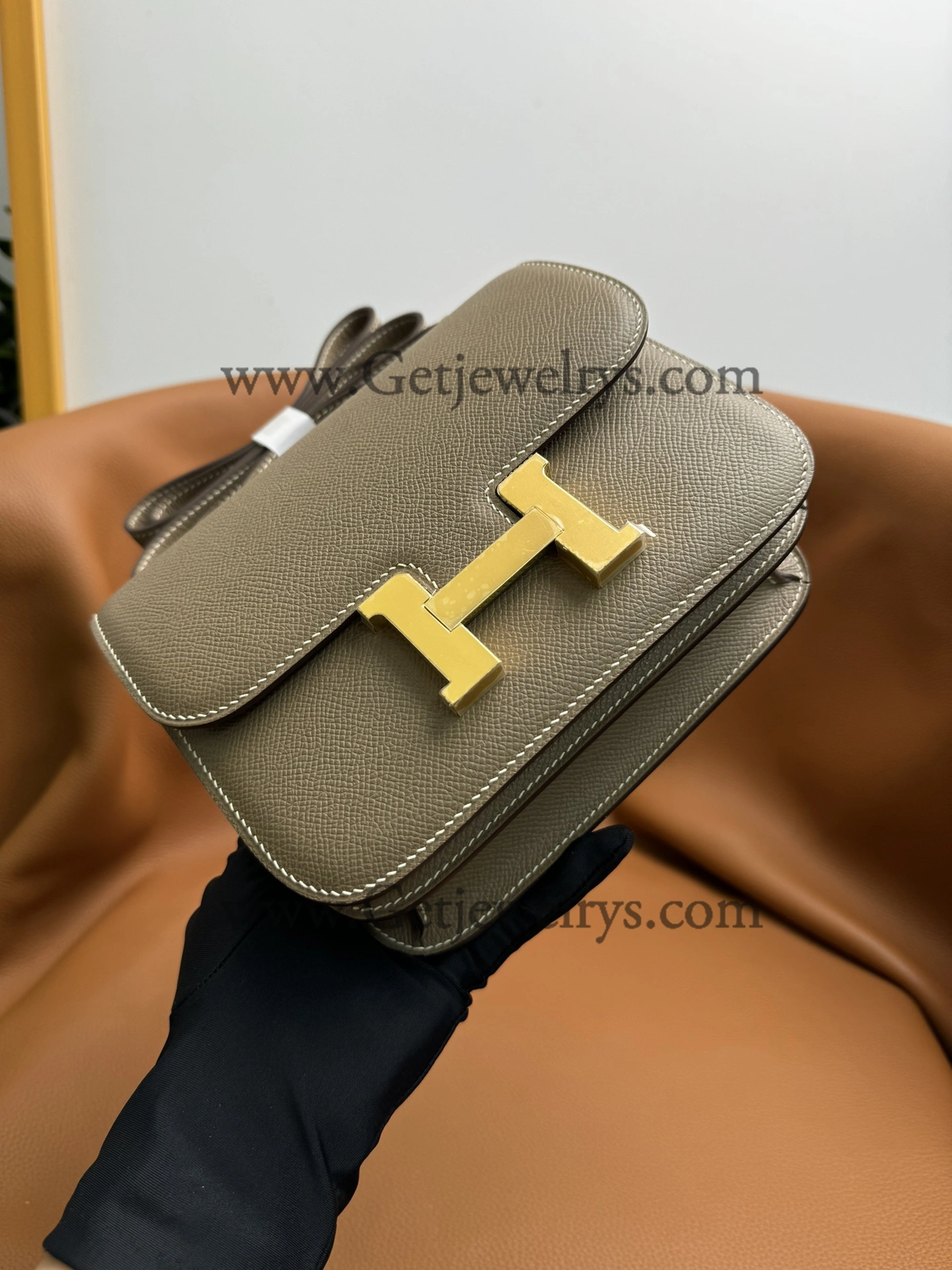 Hermes Constance 18cm Elephant Grey Epsom Leather Bag with Gold Hardware