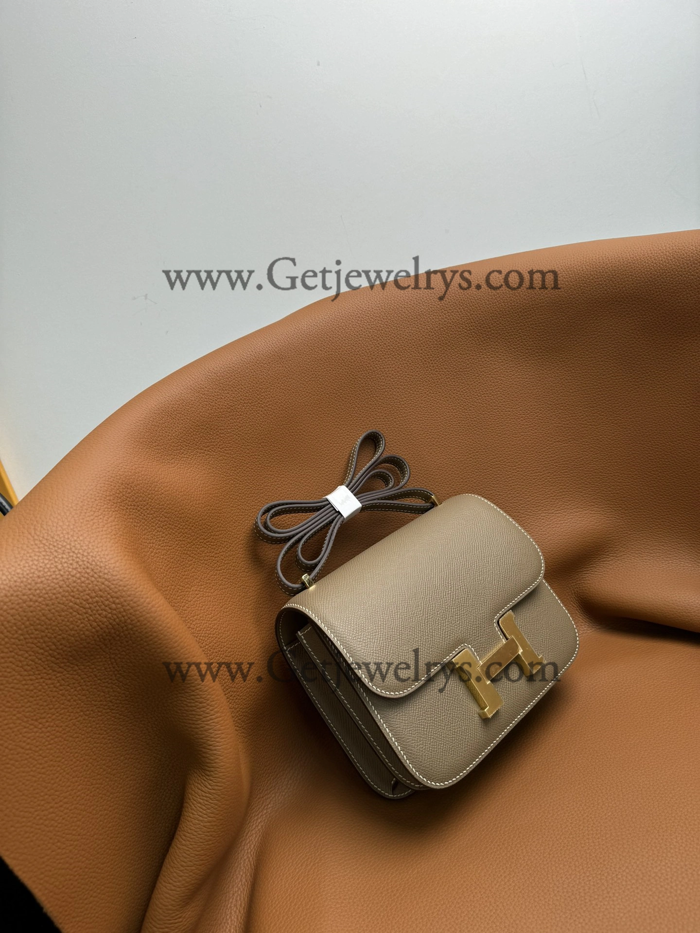 Hermes Constance 18cm Elephant Grey Epsom Leather Bag with Gold Hardware