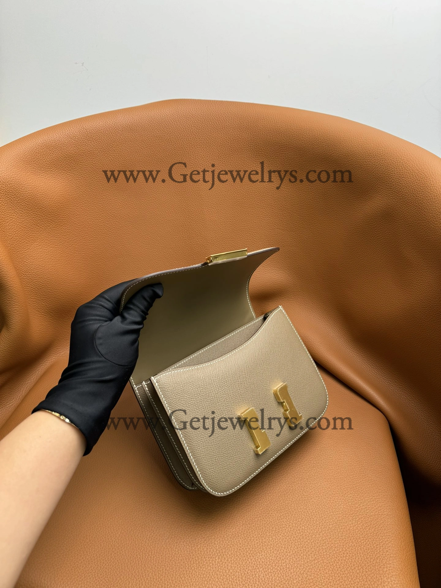 Hermes Constance 18cm Elephant Grey Epsom Leather Bag with Gold Hardware