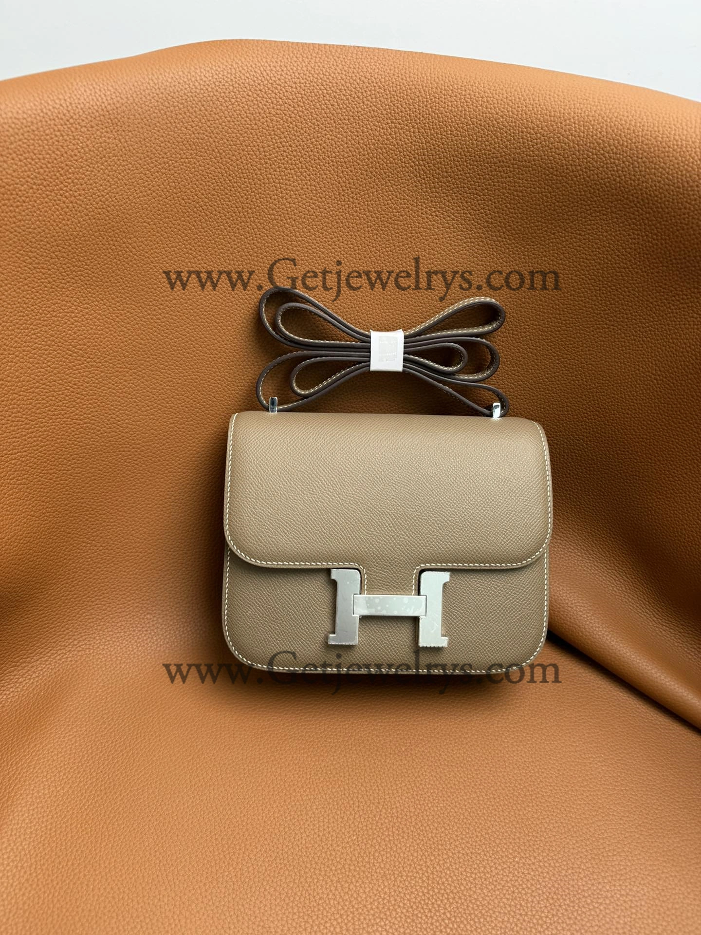 Hermes Constance 18cm Elephant Grey Epsom Leather Bag with Silver Hardware