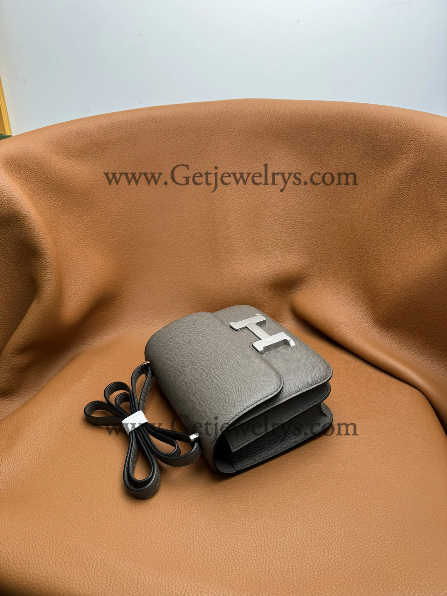 Hermes Constance 18cm Etain Epsom Leather Bag with Silver Hardware