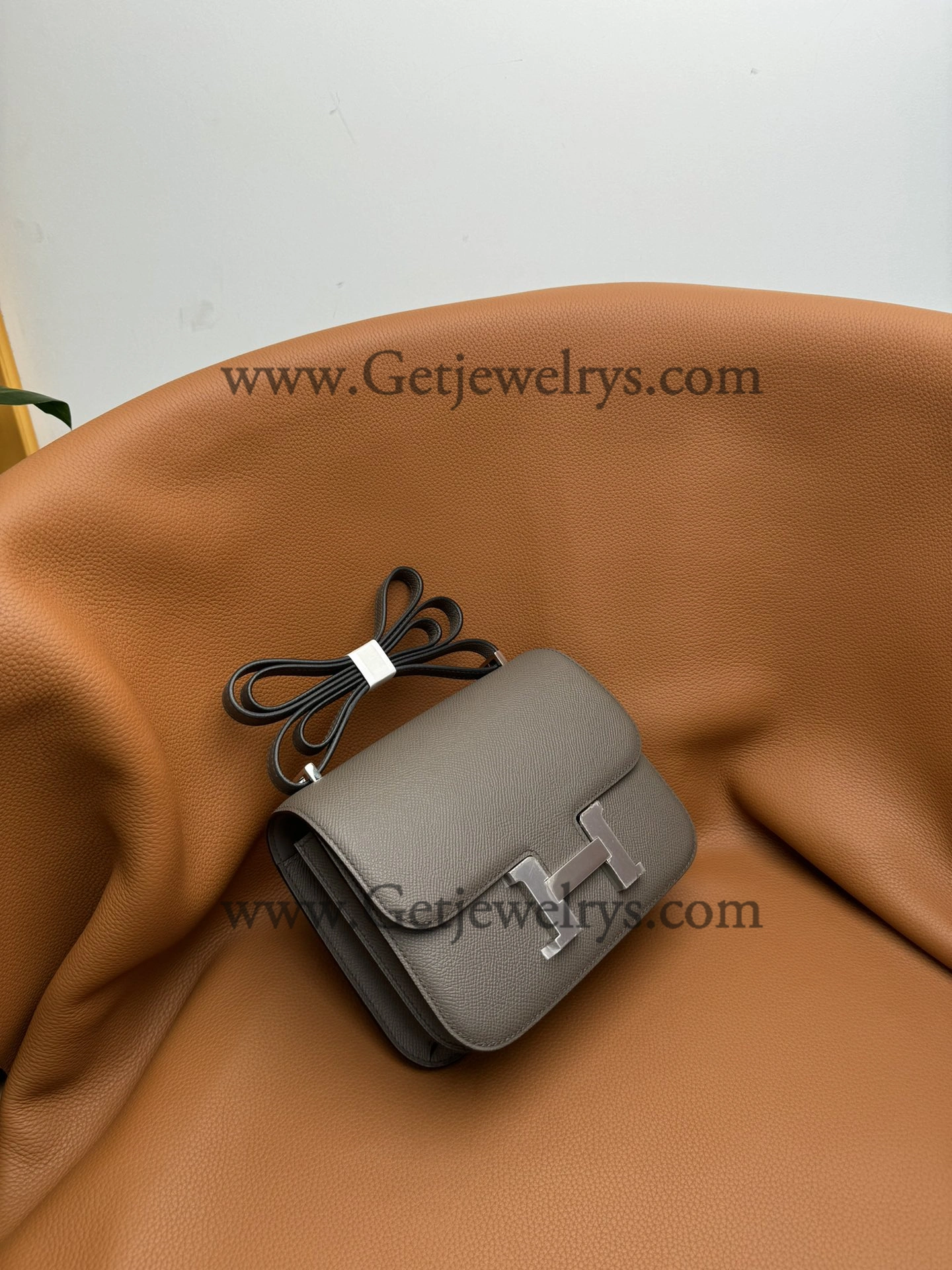 Hermes Constance 18cm Etain Epsom Leather Bag with Silver Hardware