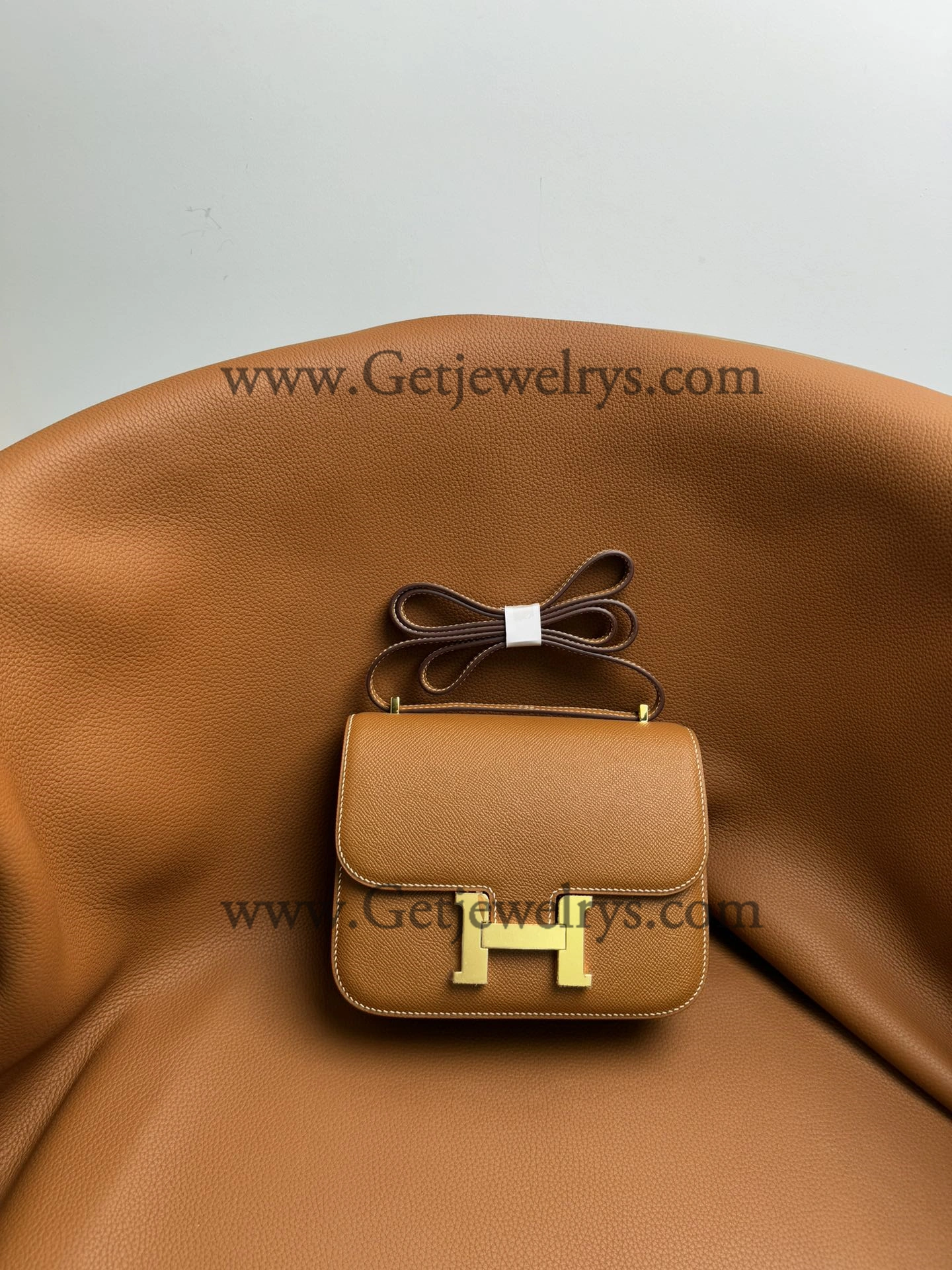 Hermes Constance 18cm Golden-Brown Epsom Leather Bag with Gold Hardware