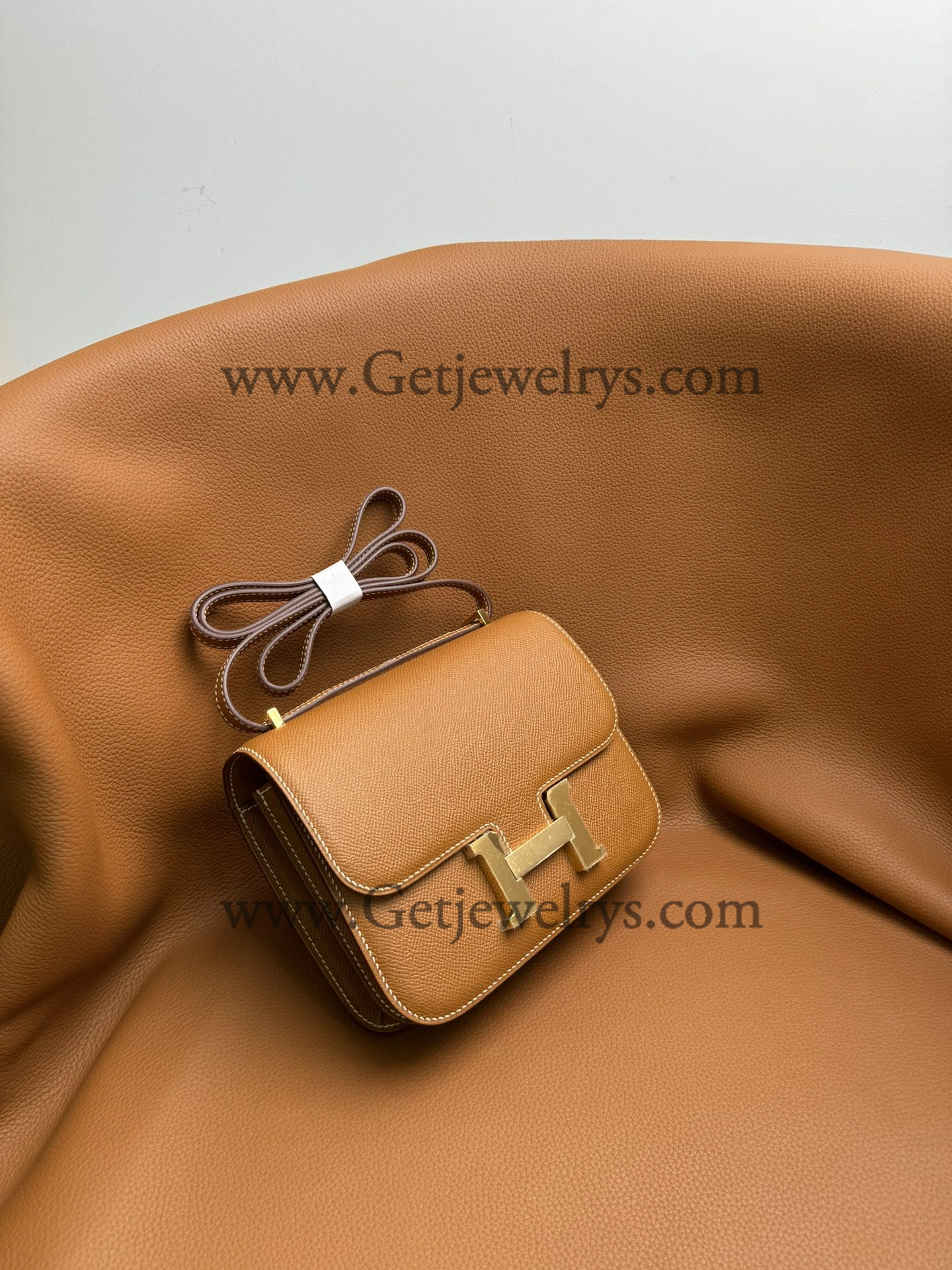 Hermes Constance 18cm Golden-Brown Epsom Leather Bag with Gold Hardware