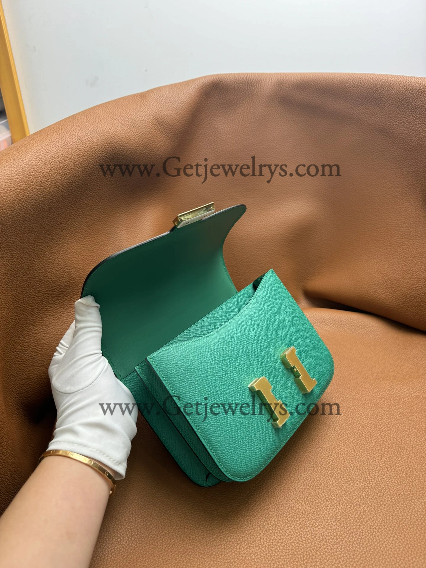 Hermes Constance 18cm Green Epsom Leather Bag with Gold Hardware