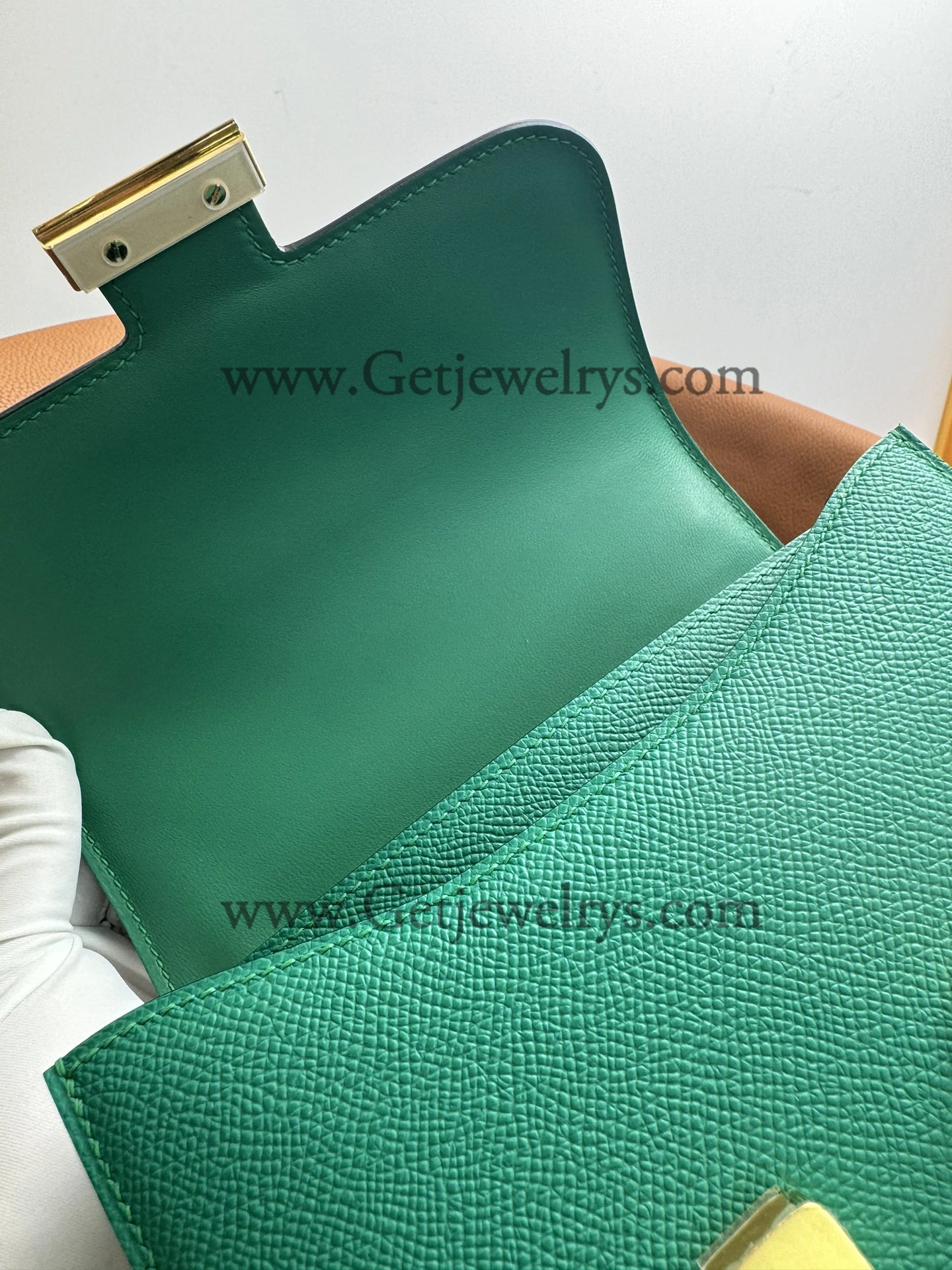 Hermes Constance 18cm Green Epsom Leather Bag with Gold Hardware