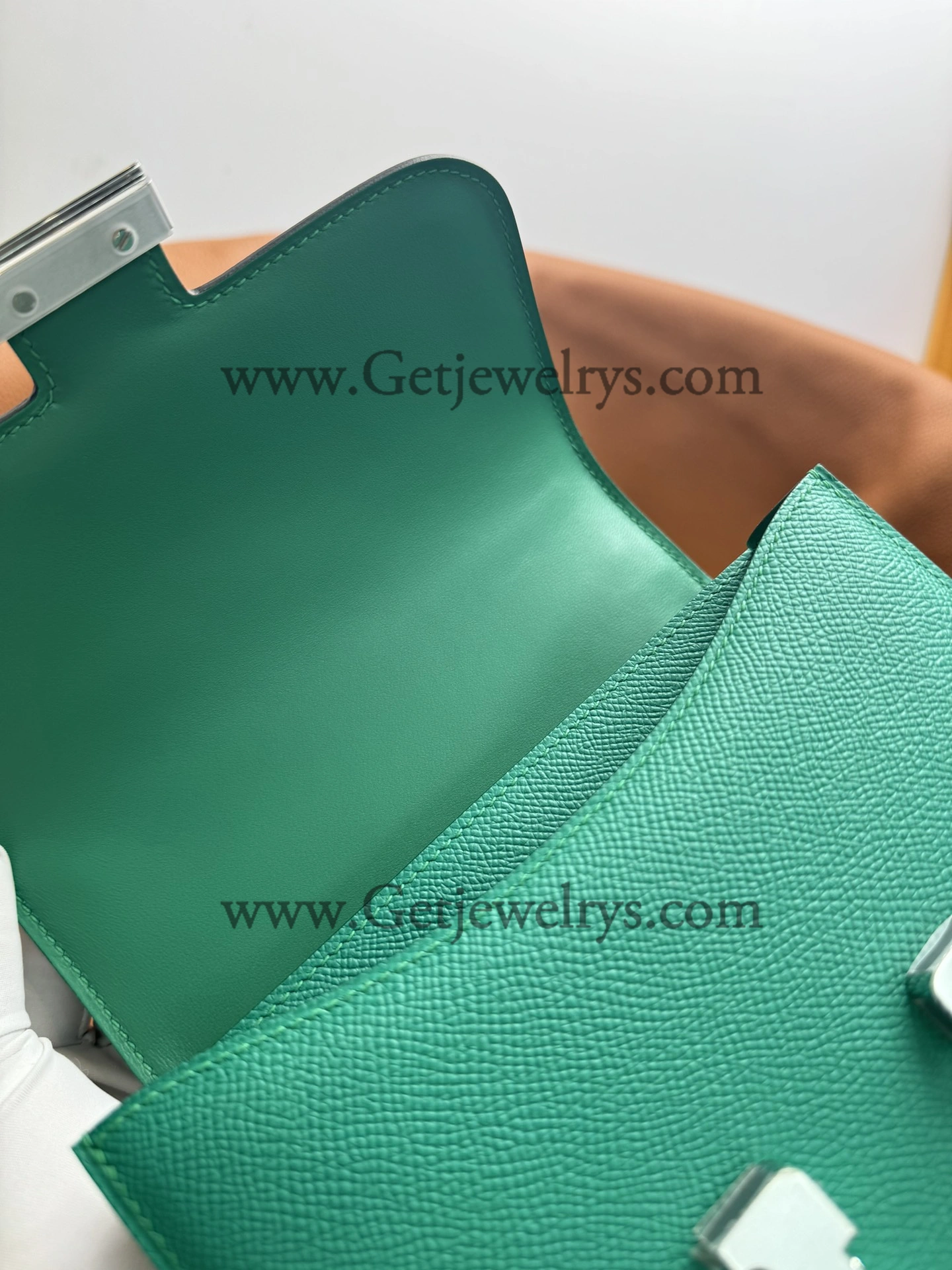 Hermes Constance 18cm Green Epsom Leather Bag with Silver Hardware