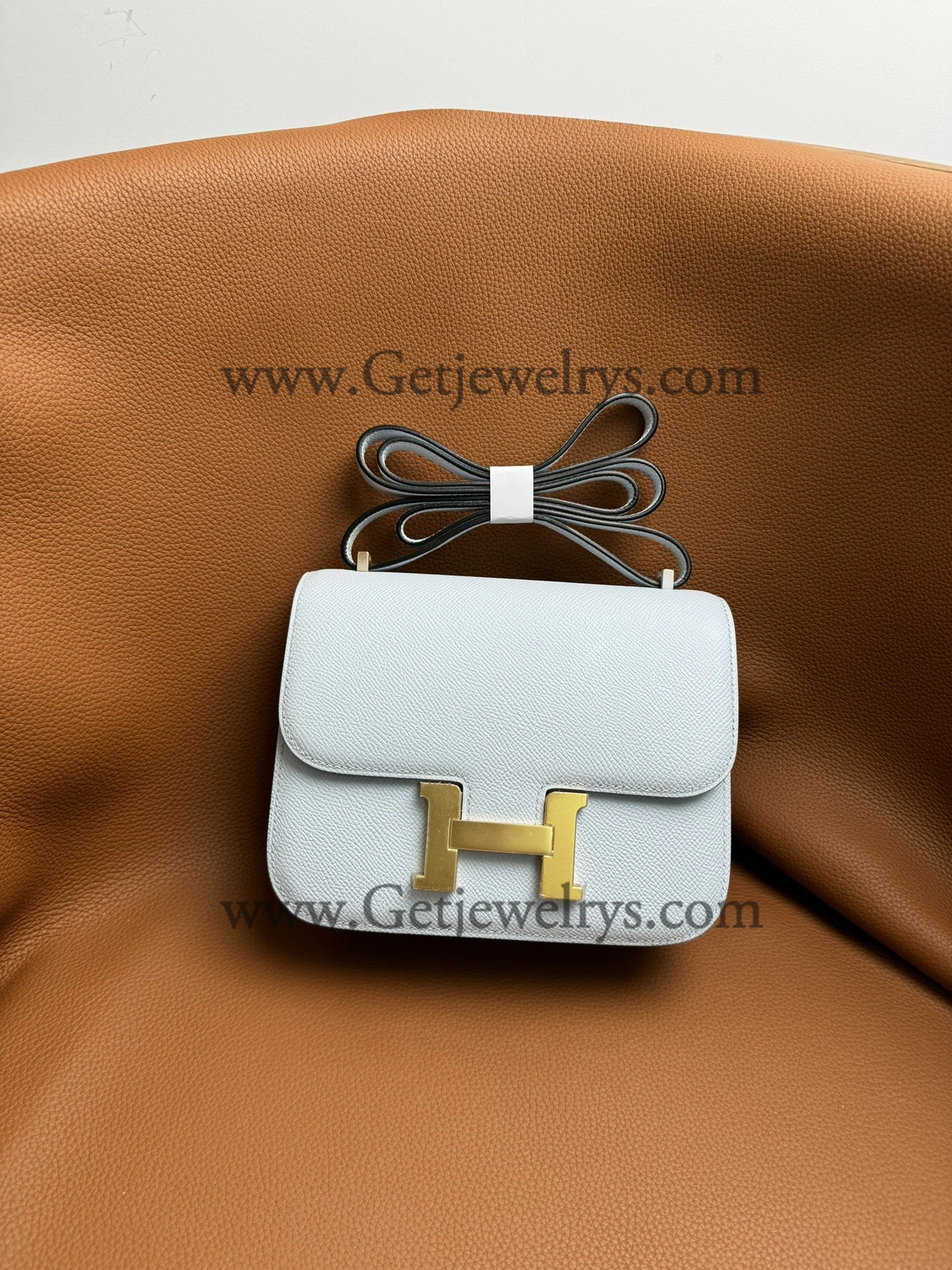 Hermes Constance 18cm Haze Blue Epsom Leather Bag with Gold Hardware