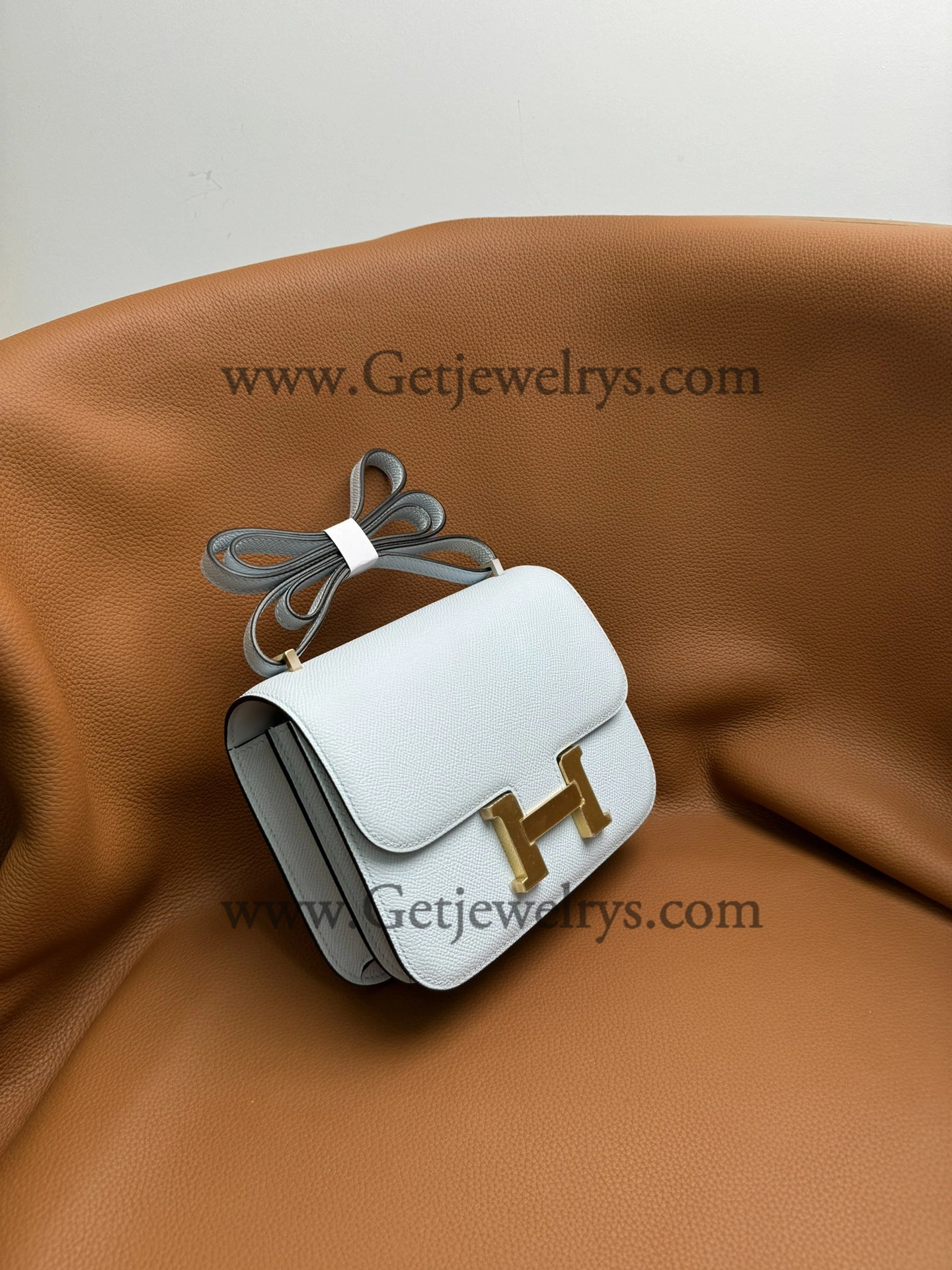 Hermes Constance 18cm Haze Blue Epsom Leather Bag with Gold Hardware