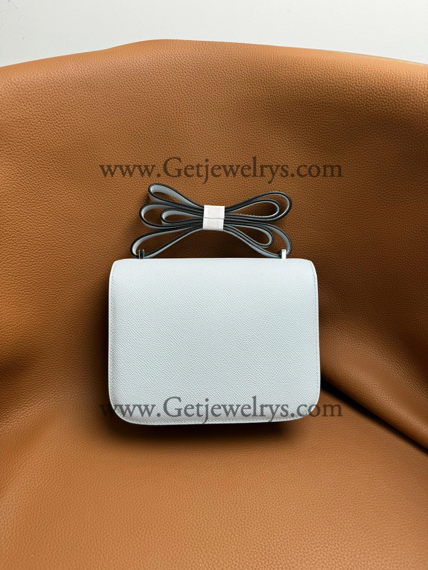 Hermes Constance 18cm Haze Blue Epsom Leather Bag with Silver Hardware