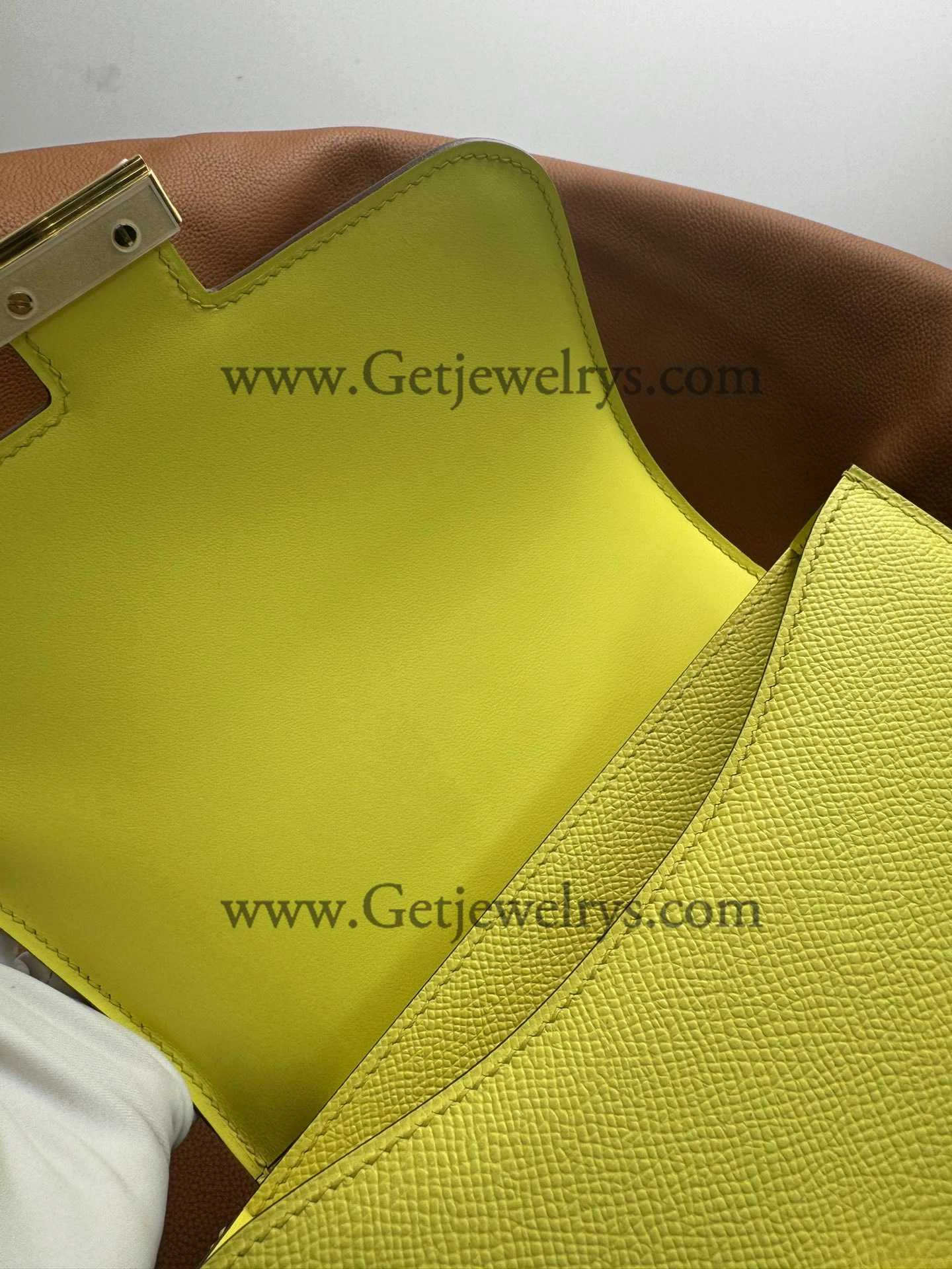Hermes Constance 18cm Lemon-Yellow Epsom Leather Bag with Gold Hardware