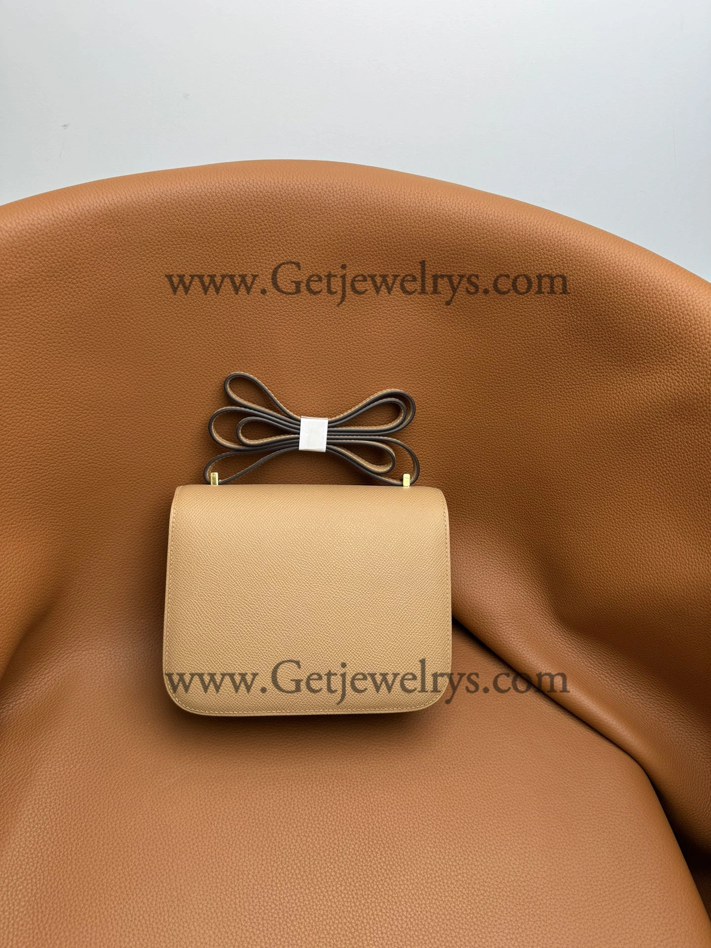 Hermes Constance 18cm Milk-Tea Epsom Leather Bag with Gold Hardware