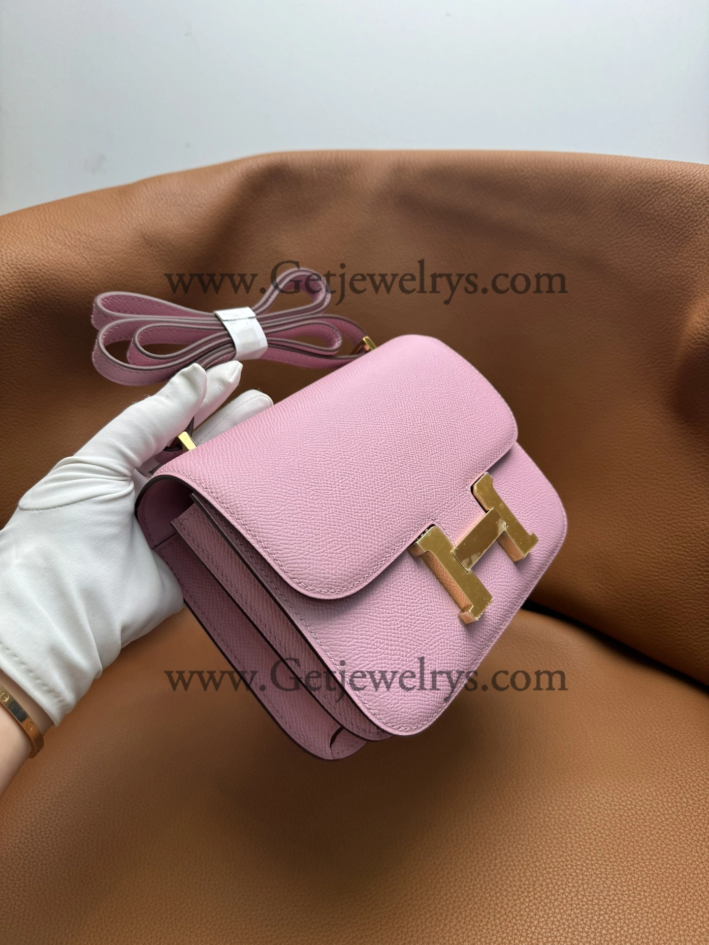 Hermes Constance 18cm Pink Epsom Leather Bag with Gold Hardware