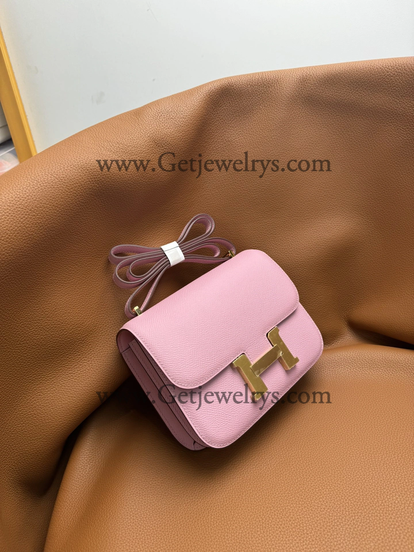 Hermes Constance 18cm Pink Epsom Leather Bag with Gold Hardware