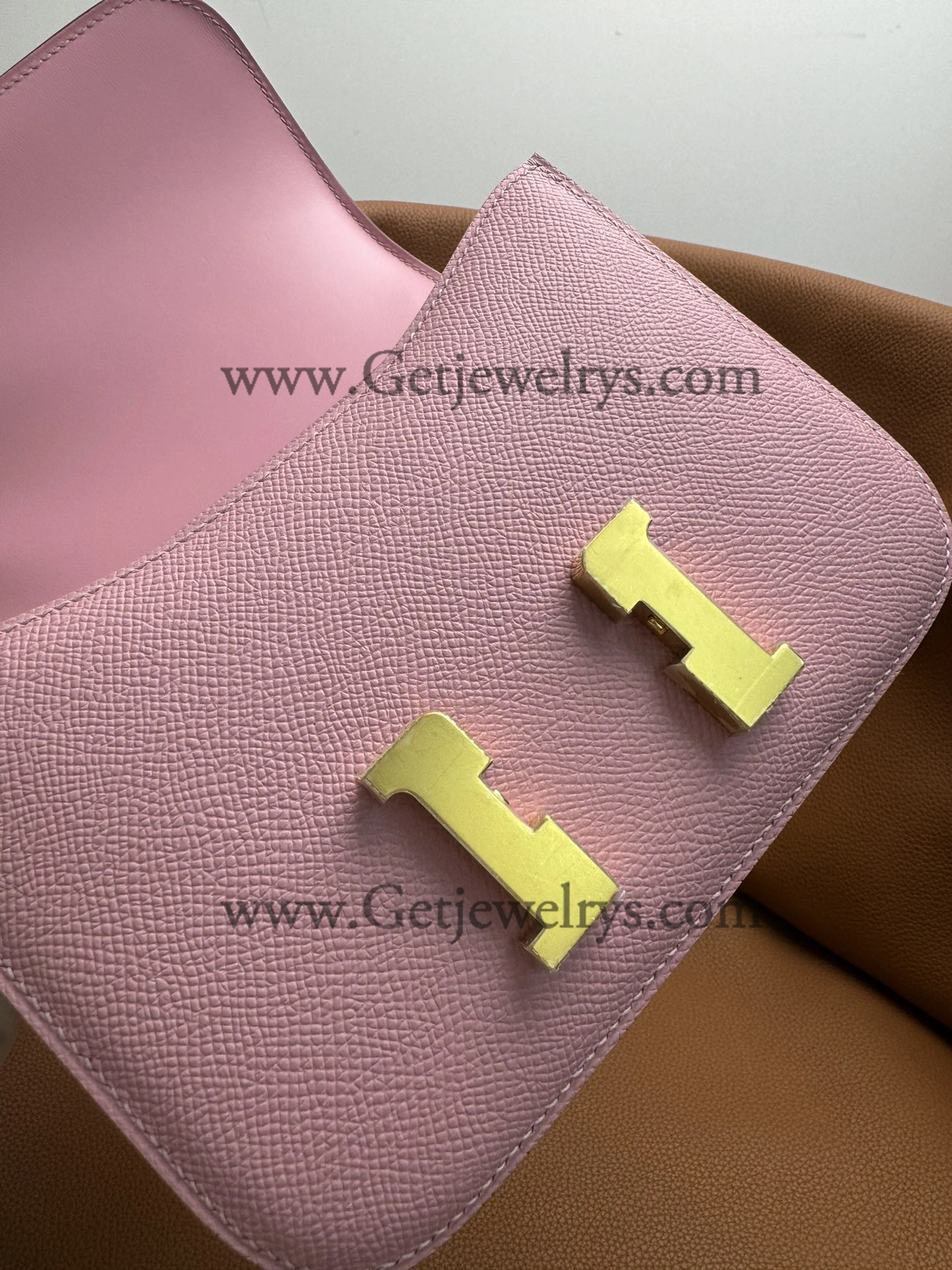 Hermes Constance 18cm Pink Epsom Leather Bag with Gold Hardware