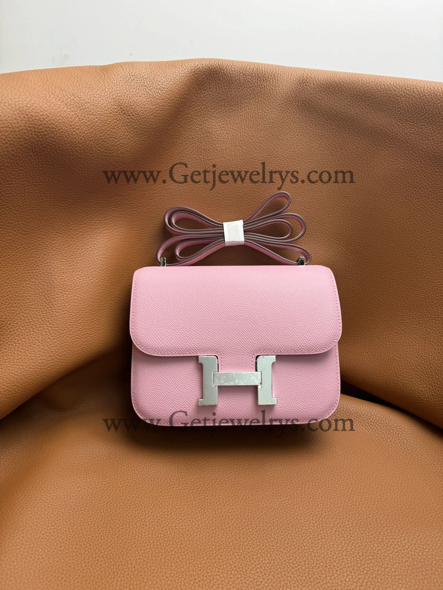 Hermes Constance 18cm Pink Epsom Leather Bag with Silver Hardware