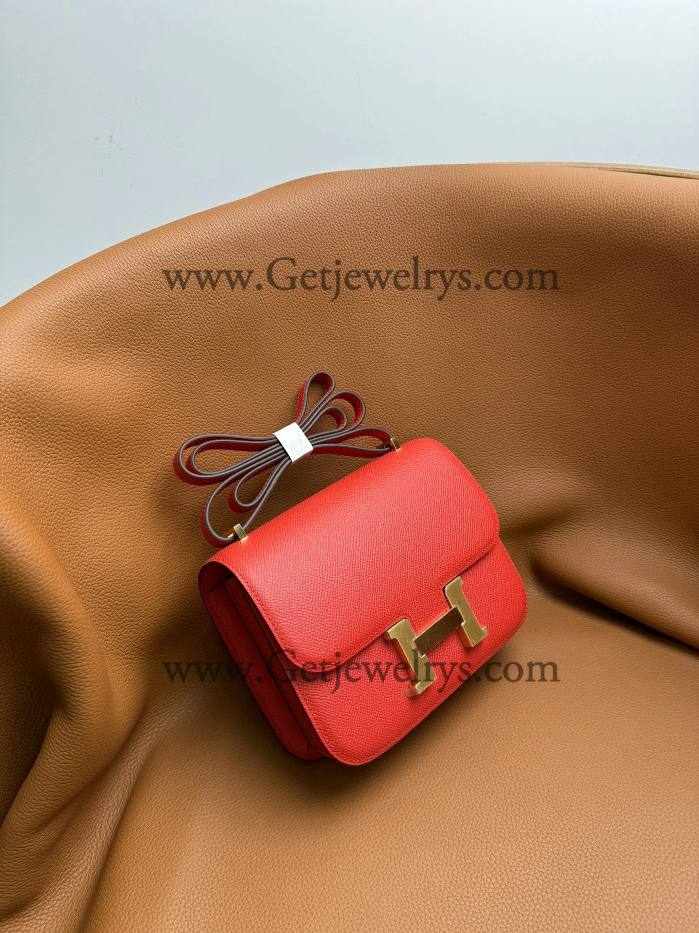 Hermes Constance 18cm Red Epsom Leather Bag with Gold Hardware