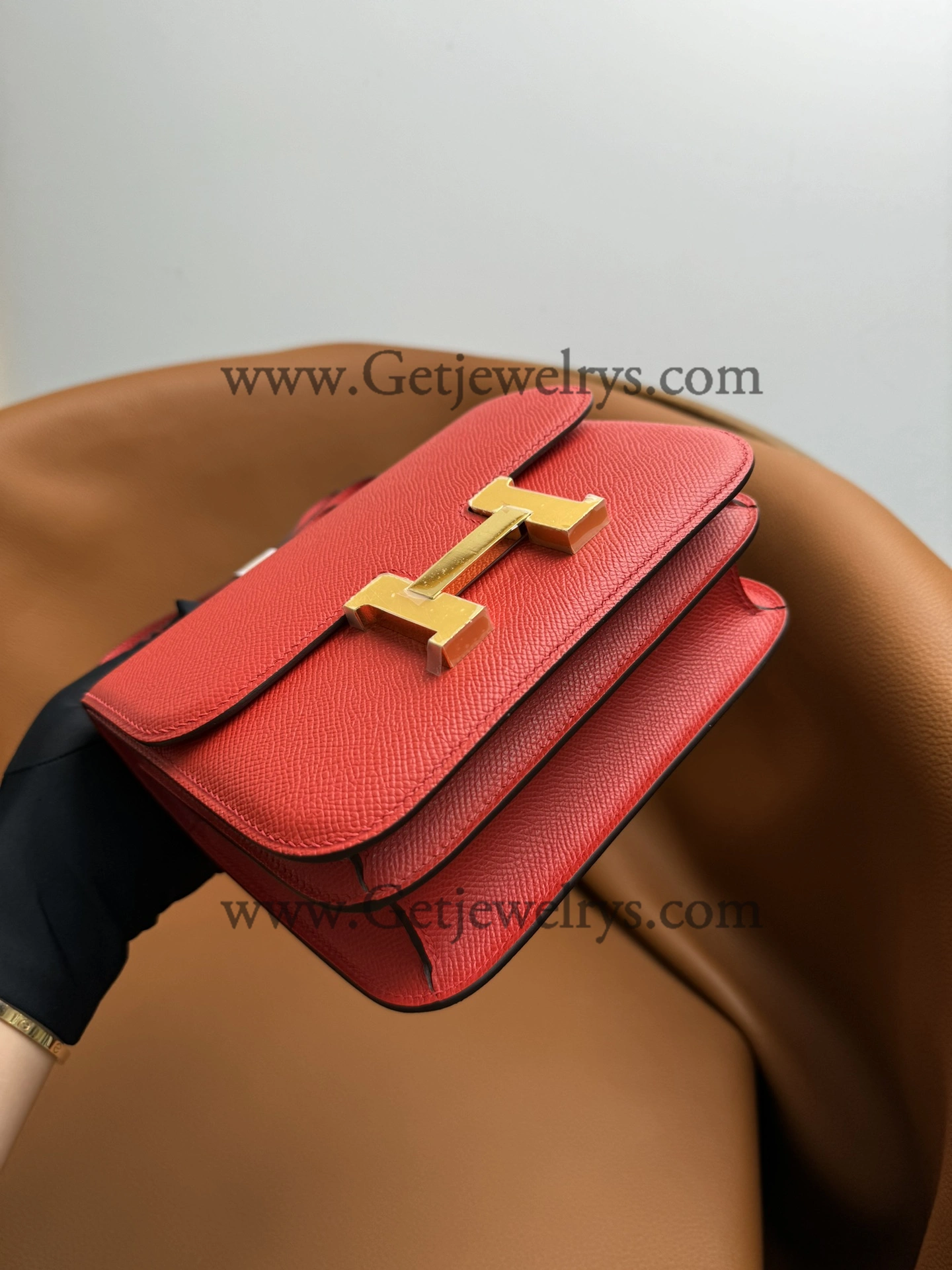 Hermes Constance 18cm Red Epsom Leather Bag with Gold Hardware