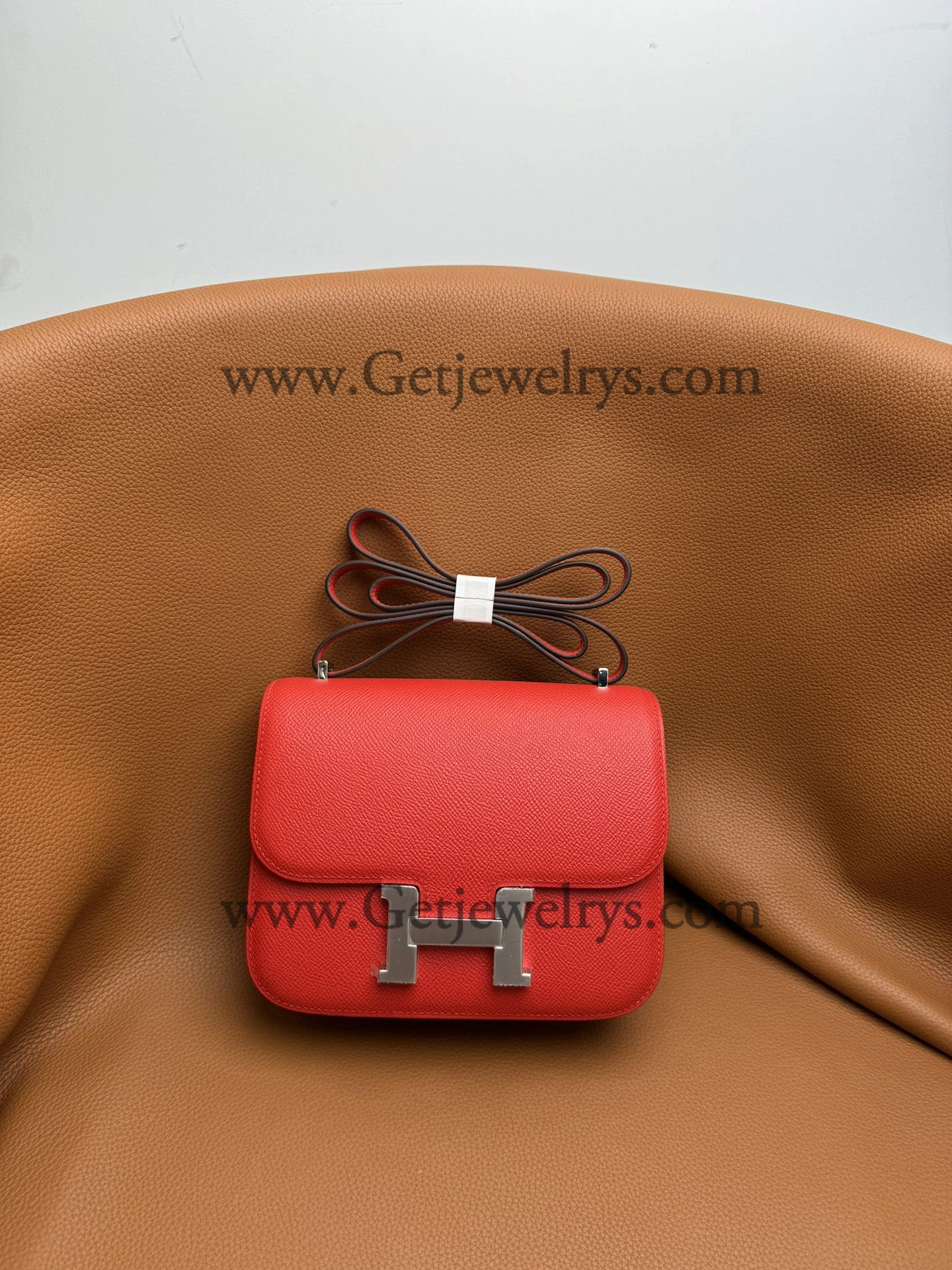 Hermes Constance 18cm Red Epsom Leather Bag with Silver Hardware