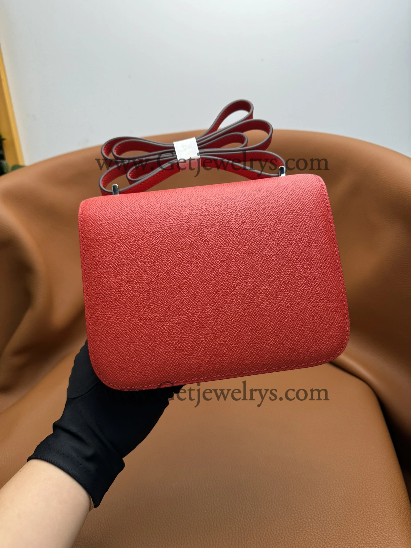 Hermes Constance 18cm Red Epsom Leather Bag with Silver Hardware