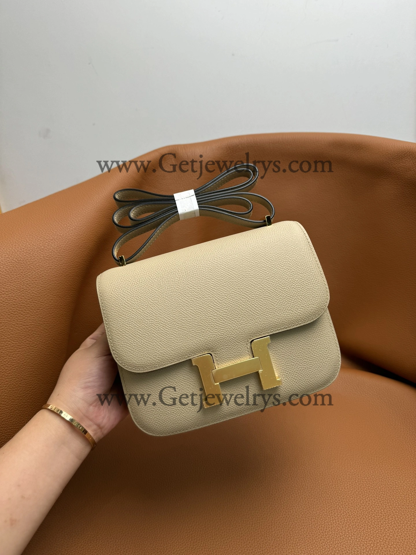 Hermes Constance 18cm Trench Epsom Leather Bag with Gold Hardware