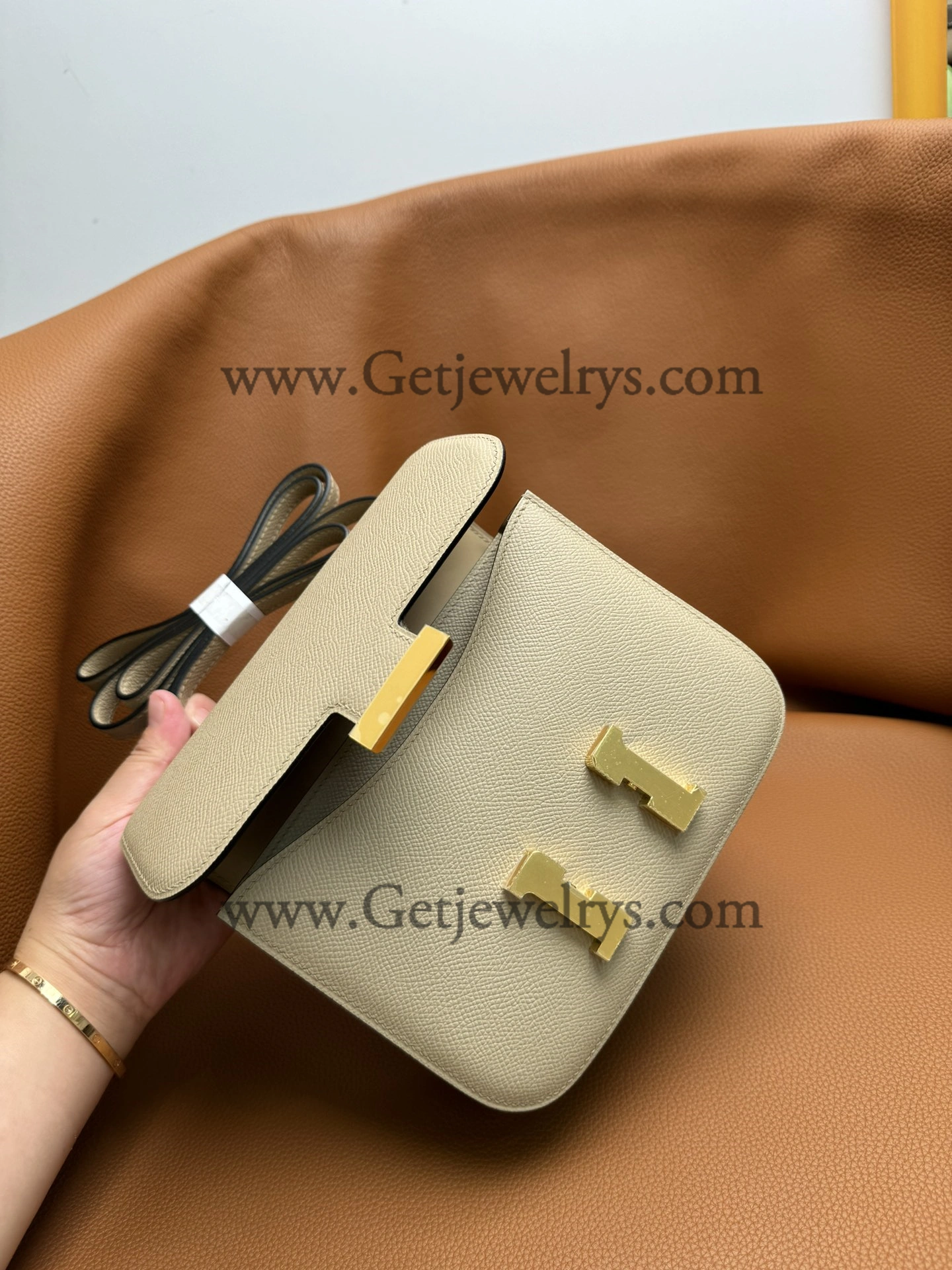 Hermes Constance 18cm Trench Epsom Leather Bag with Gold Hardware