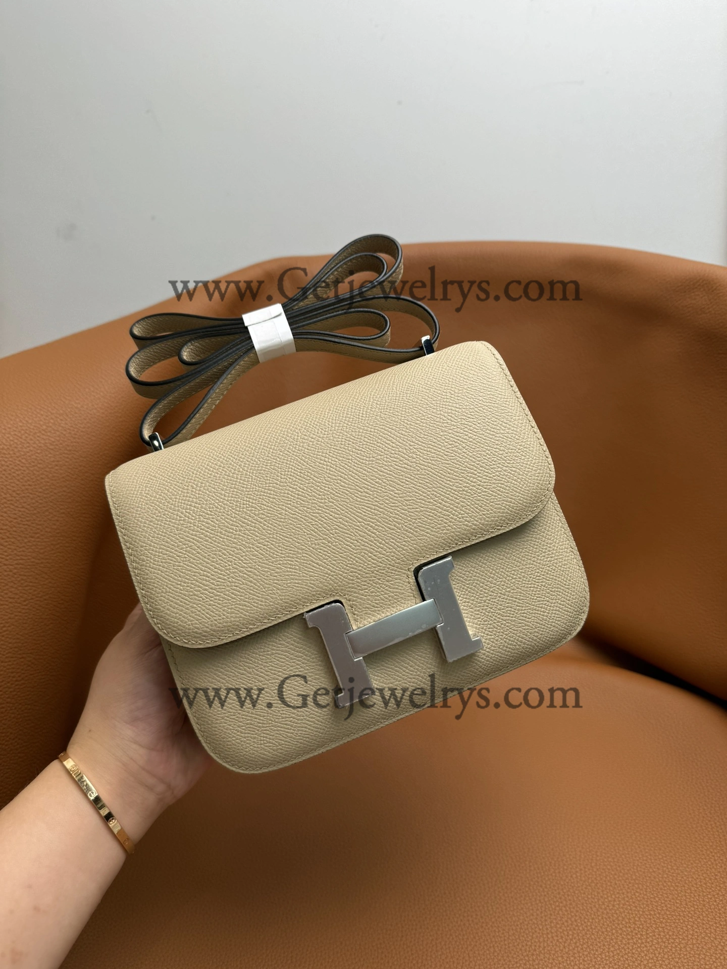 Hermes Constance 18cm Trench Epsom Leather Bag with Silver Hardware
