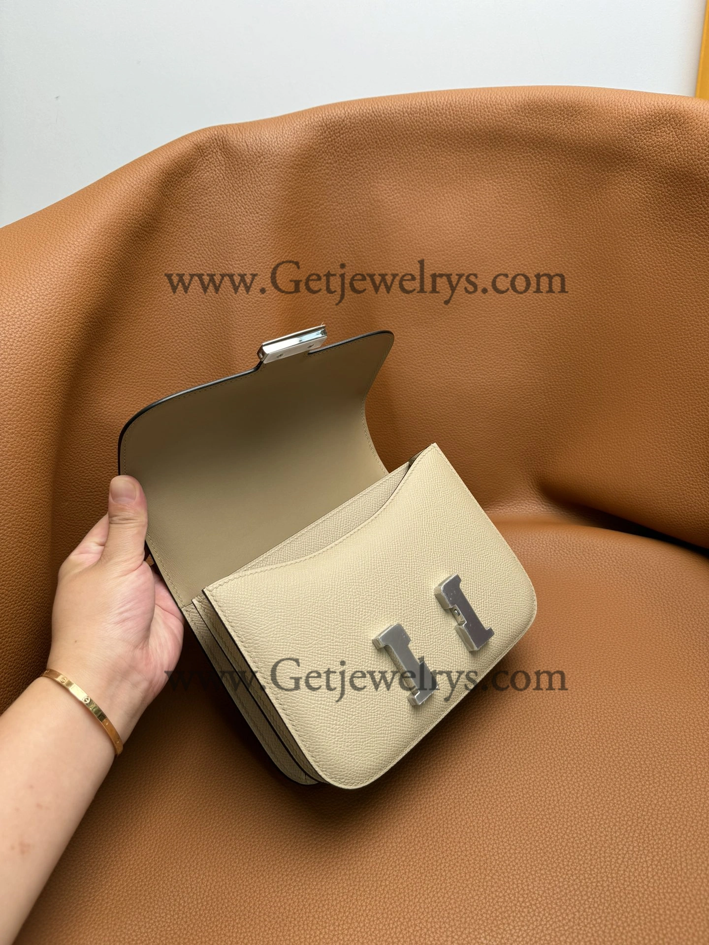 Hermes Constance 18cm Trench Epsom Leather Bag with Silver Hardware