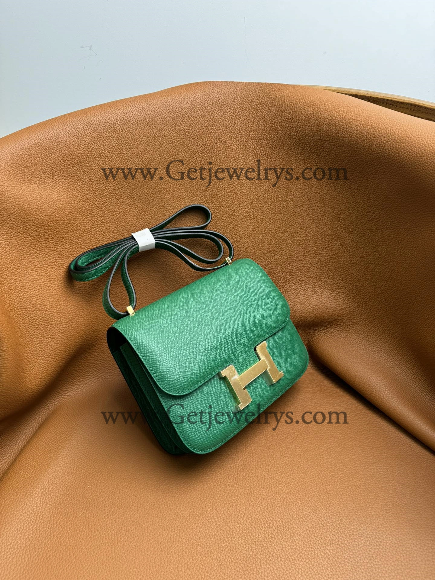 Hermes Constance 18cm Velvet Green Epsom Leather Bag with Gold Hardware