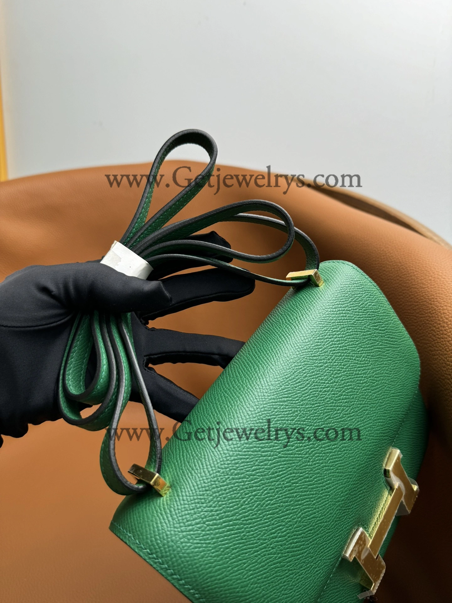 Hermes Constance 18cm Velvet Green Epsom Leather Bag with Gold Hardware