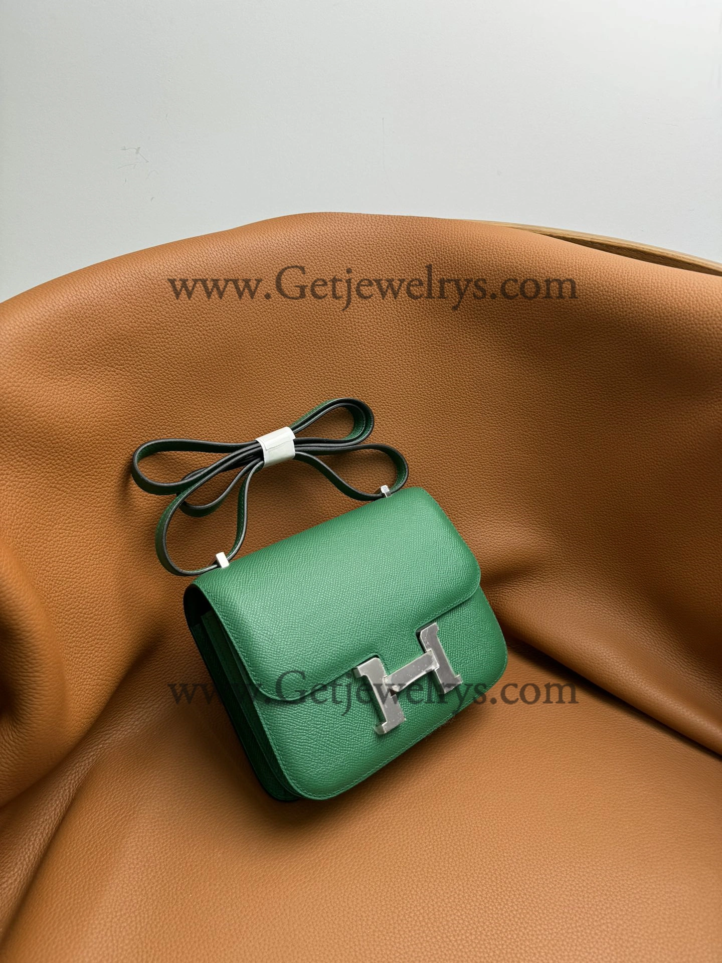 Hermes Constance 18cm Velvet Green Epsom Leather Bag with Silver Hardware