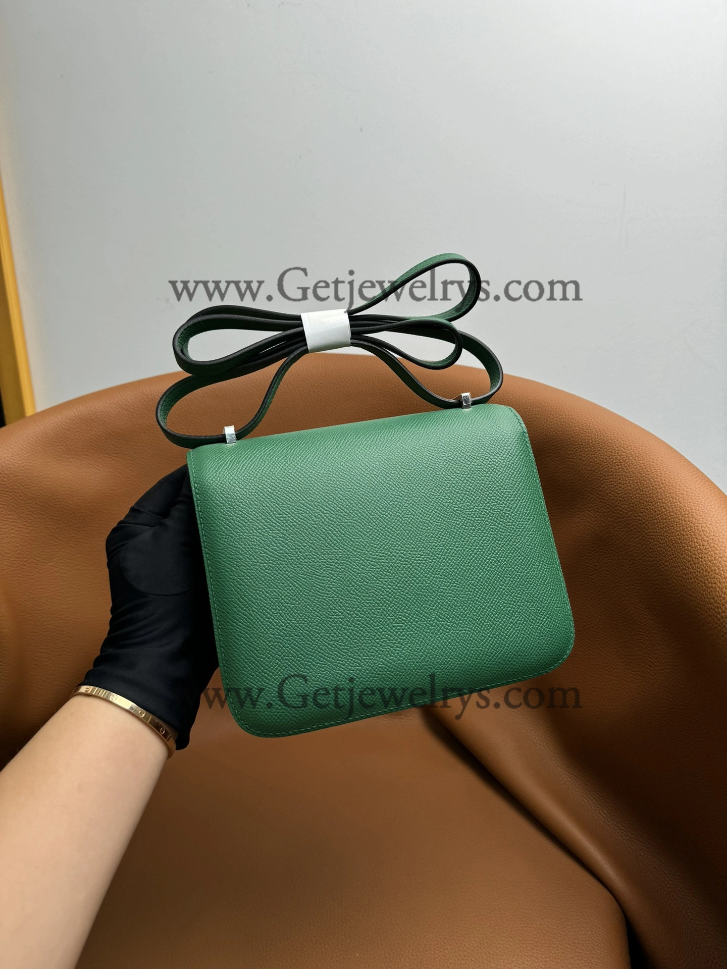 Hermes Constance 18cm Velvet Green Epsom Leather Bag with Silver Hardware
