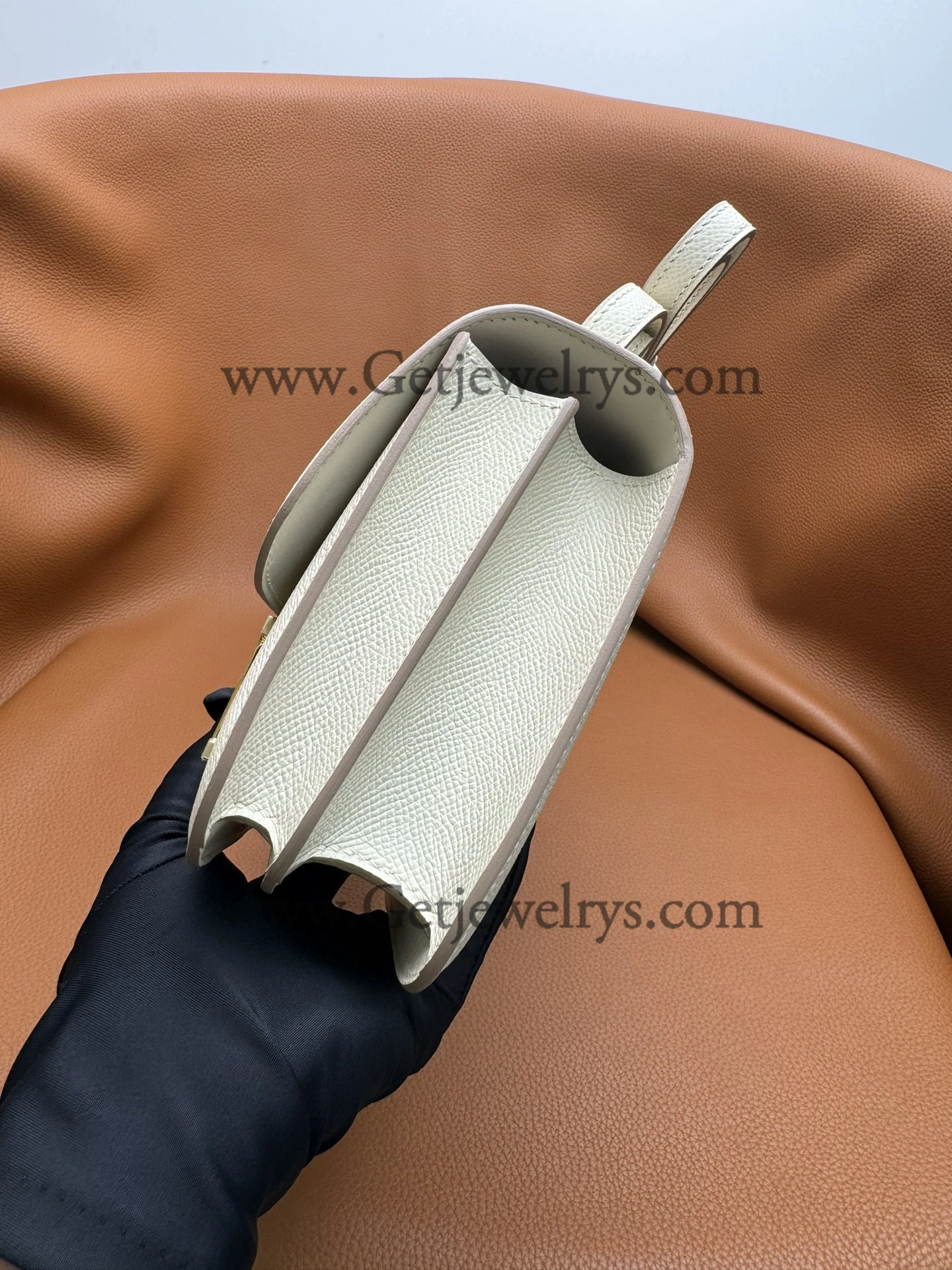 Hermes Constance 18cm White Epsom Leather Bag with Gold Hardware