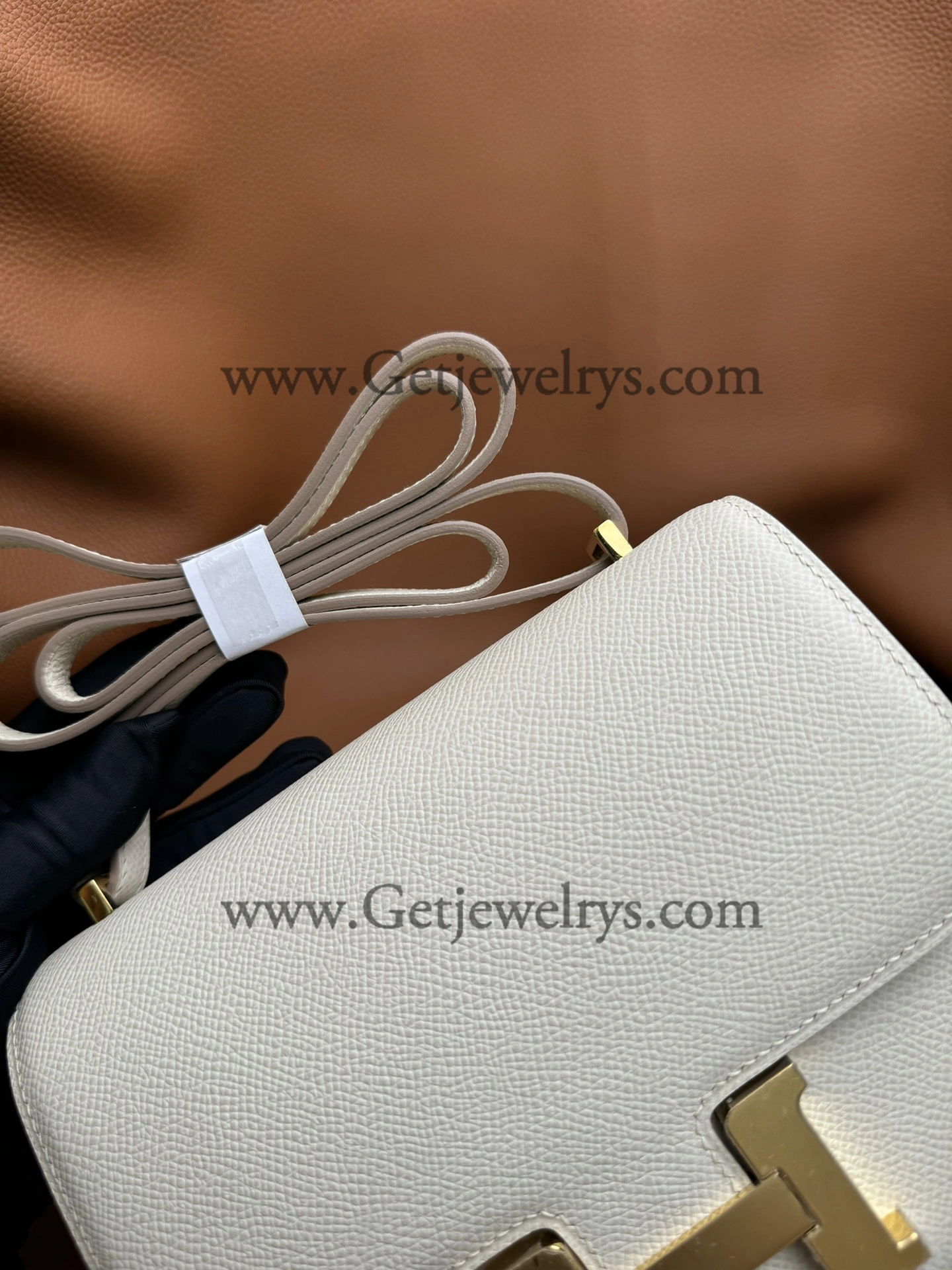 Hermes Constance 18cm White Epsom Leather Bag with Gold Hardware