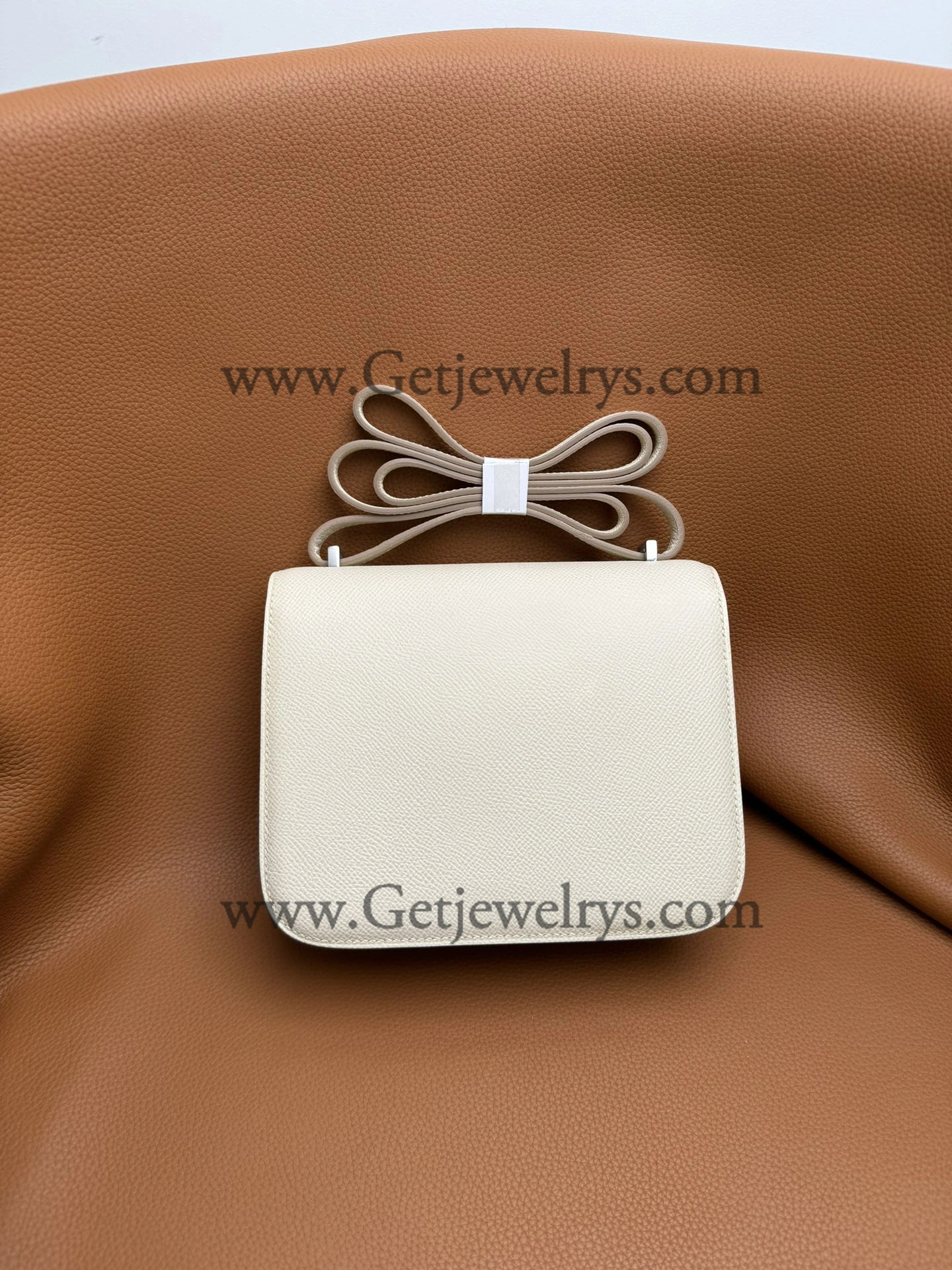 Hermes Constance 18cm White Epsom Leather Bag with Silver Hardware