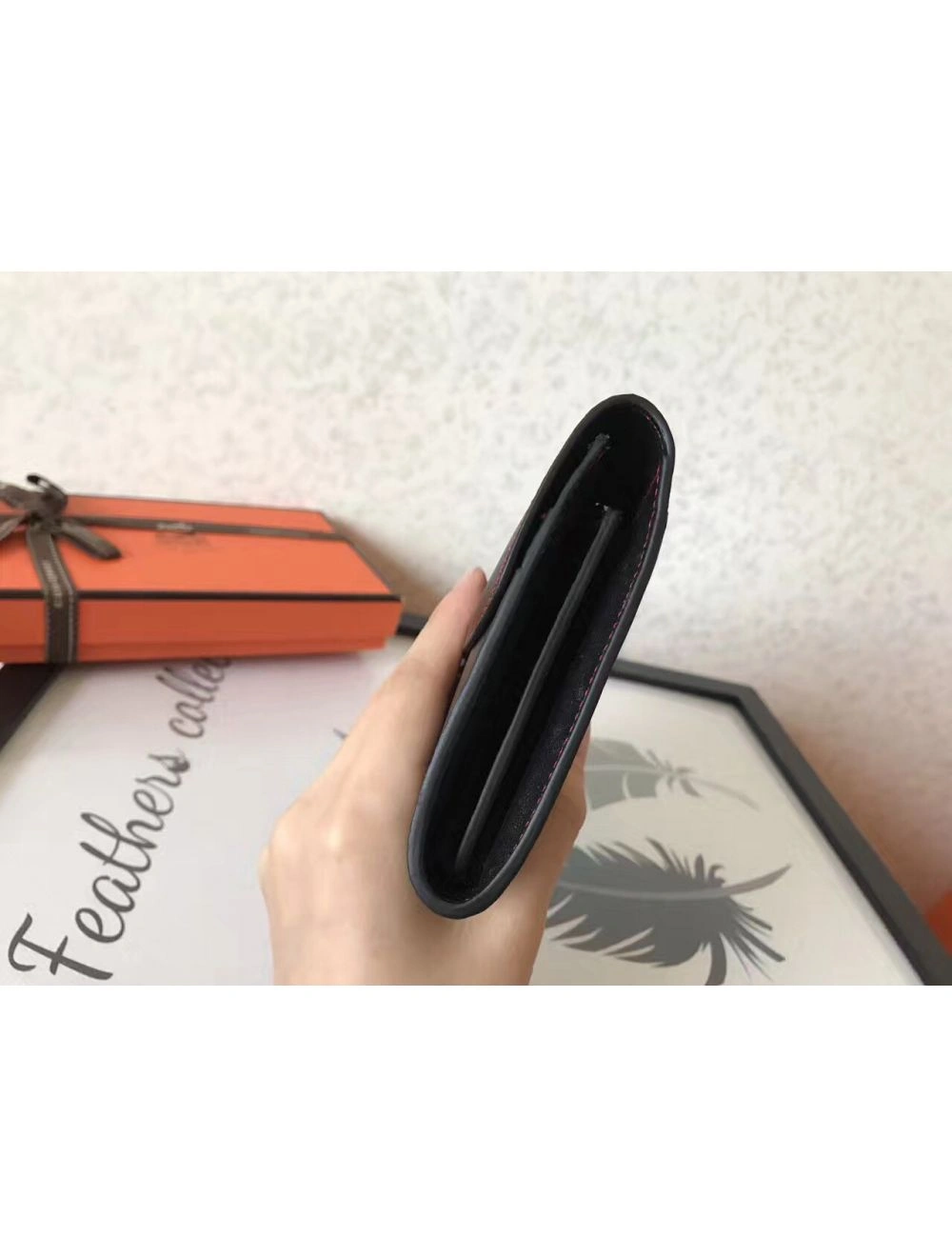 Hermes Constance Long Wallet In Black Swift Leather