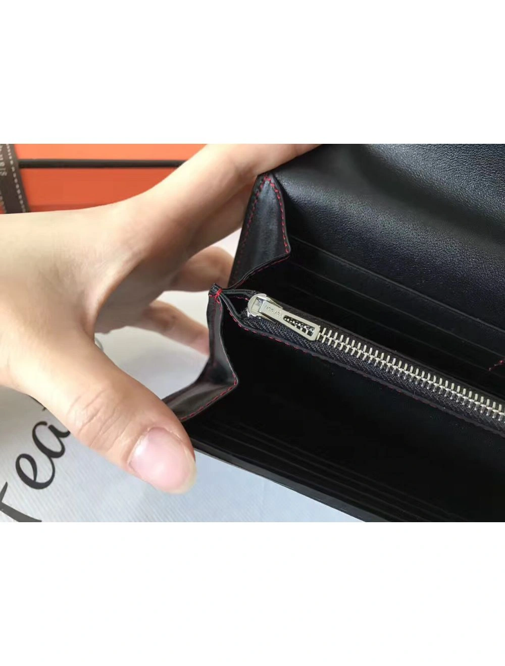 Hermes Constance Long Wallet In Black Swift Leather