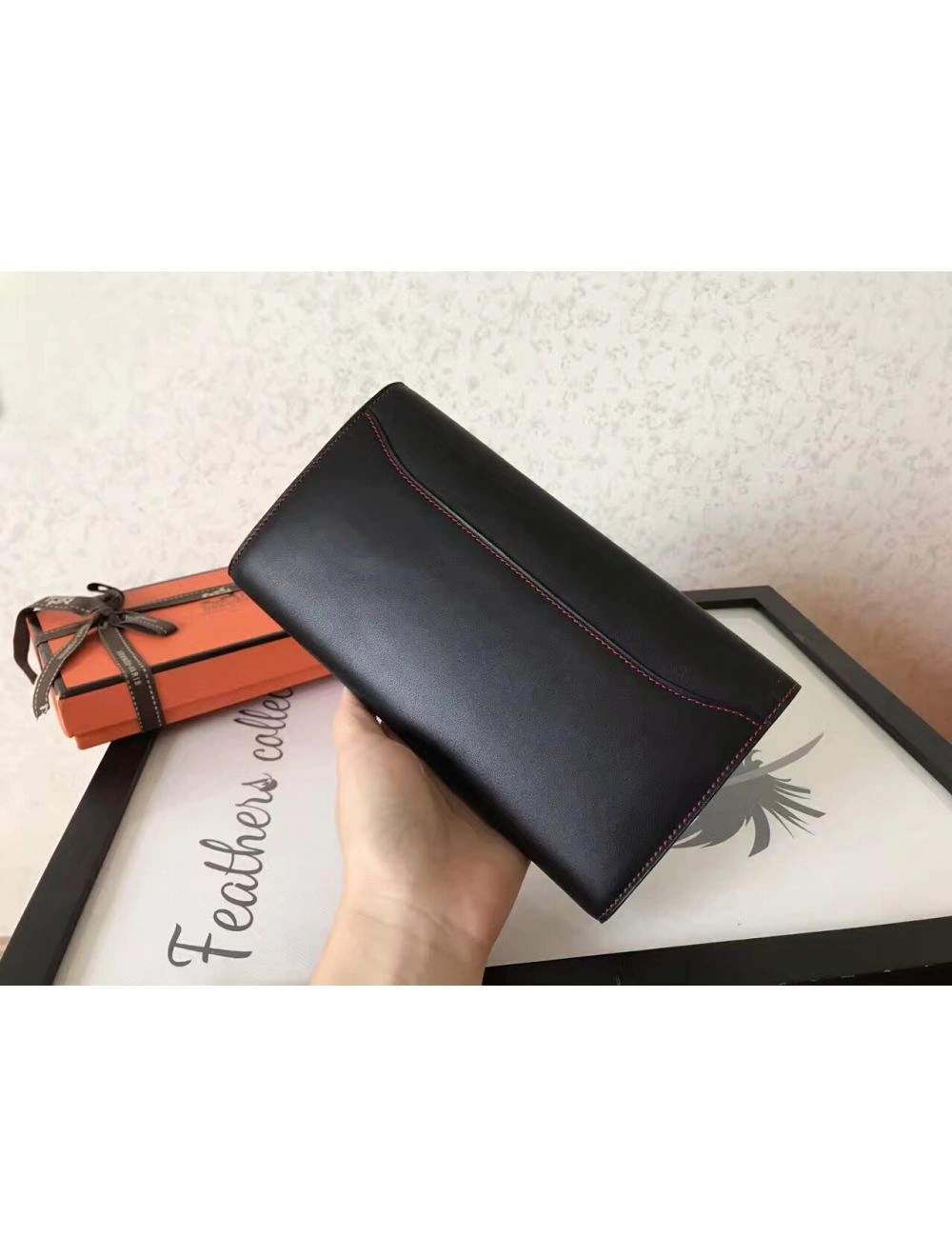 Hermes Constance Long Wallet In Black Swift Leather