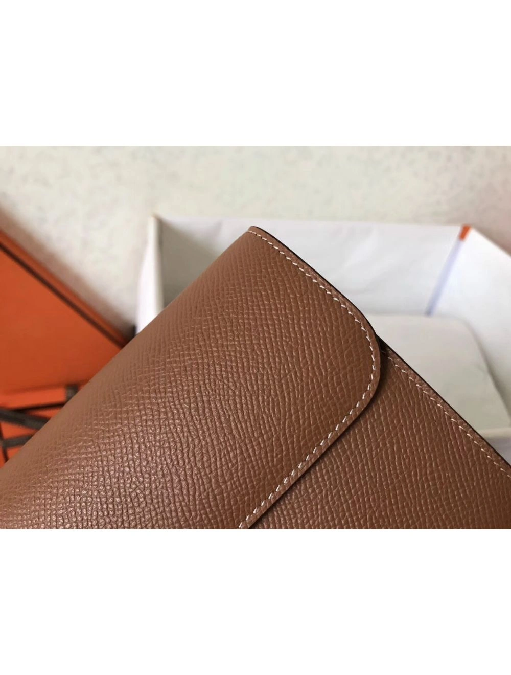 Hermes Constance Long Wallet In Gold Epsom Leather
