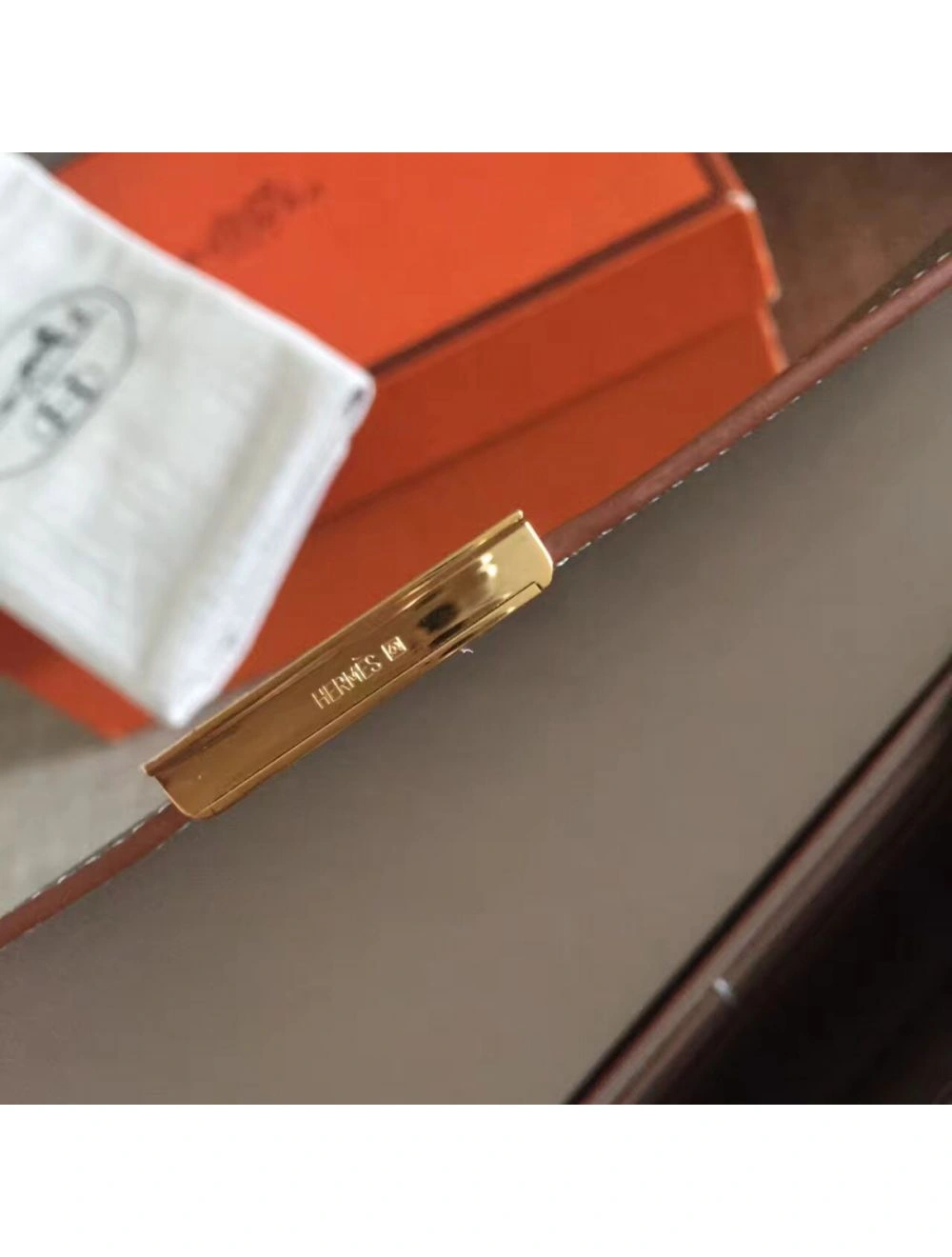 Hermes Constance Long Wallet In Taupe Epsom Leather