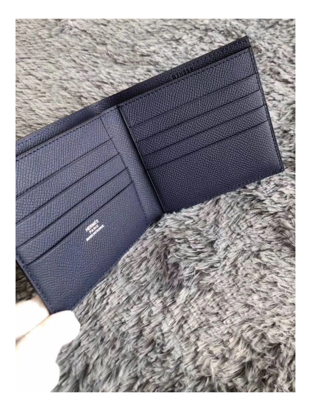 Hermes Dark Blue MC2 Copernic Compact Wallet