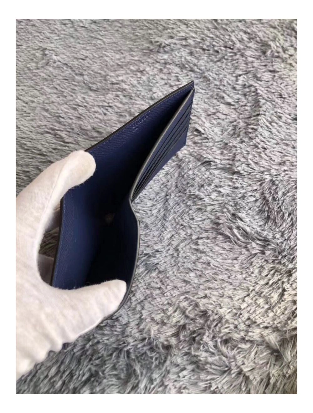 Hermes Dark Blue MC2 Copernic Compact Wallet