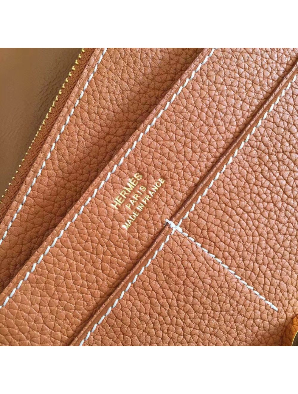 Hermes Dogon Duo Wallet In Gold Clemence Leather
