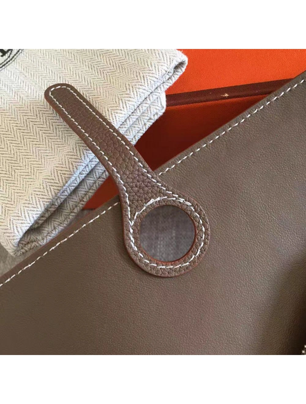 Hermes Dogon Duo Wallet In Taupe Clemence Leather