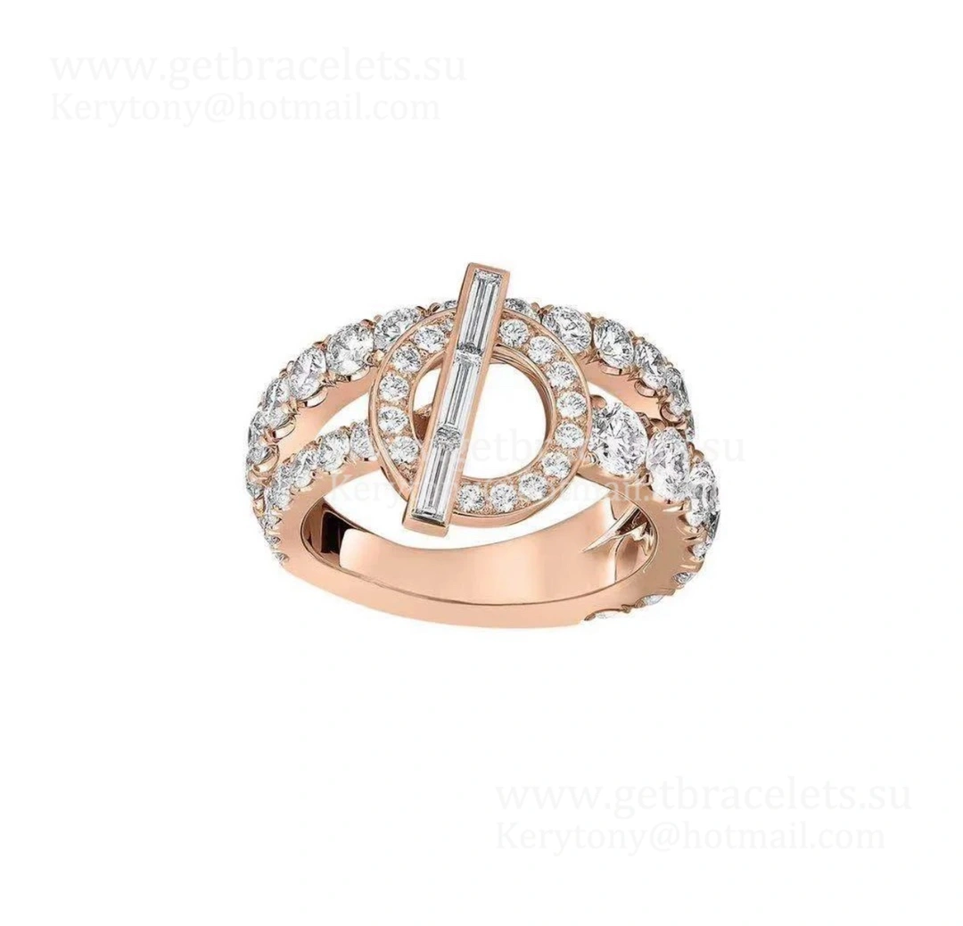 Hermes Echappee Double Ring Rose Gold White Gold UK Sale