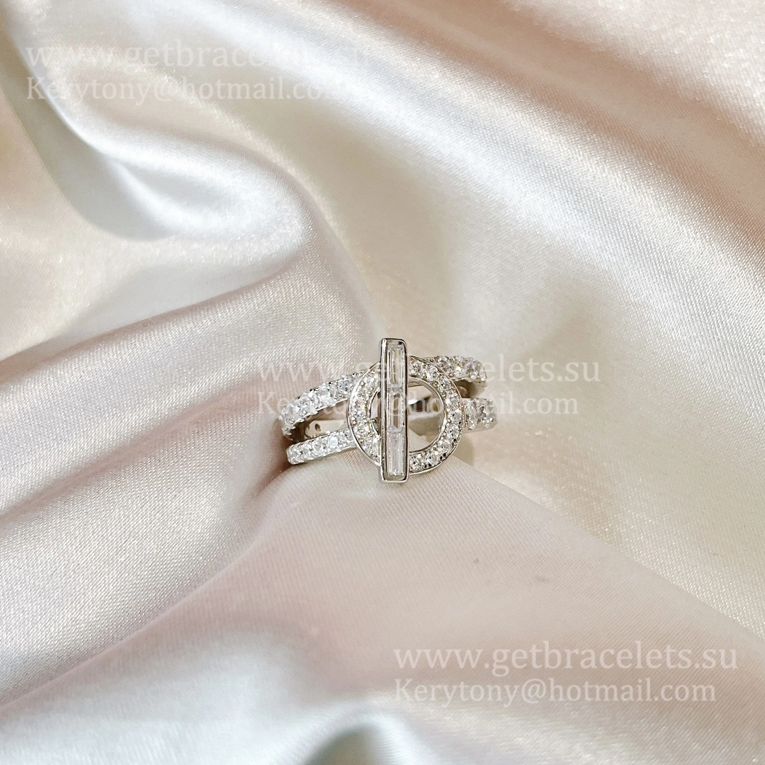 Hermes Echappee Double Ring Rose Gold White Gold UK Sale