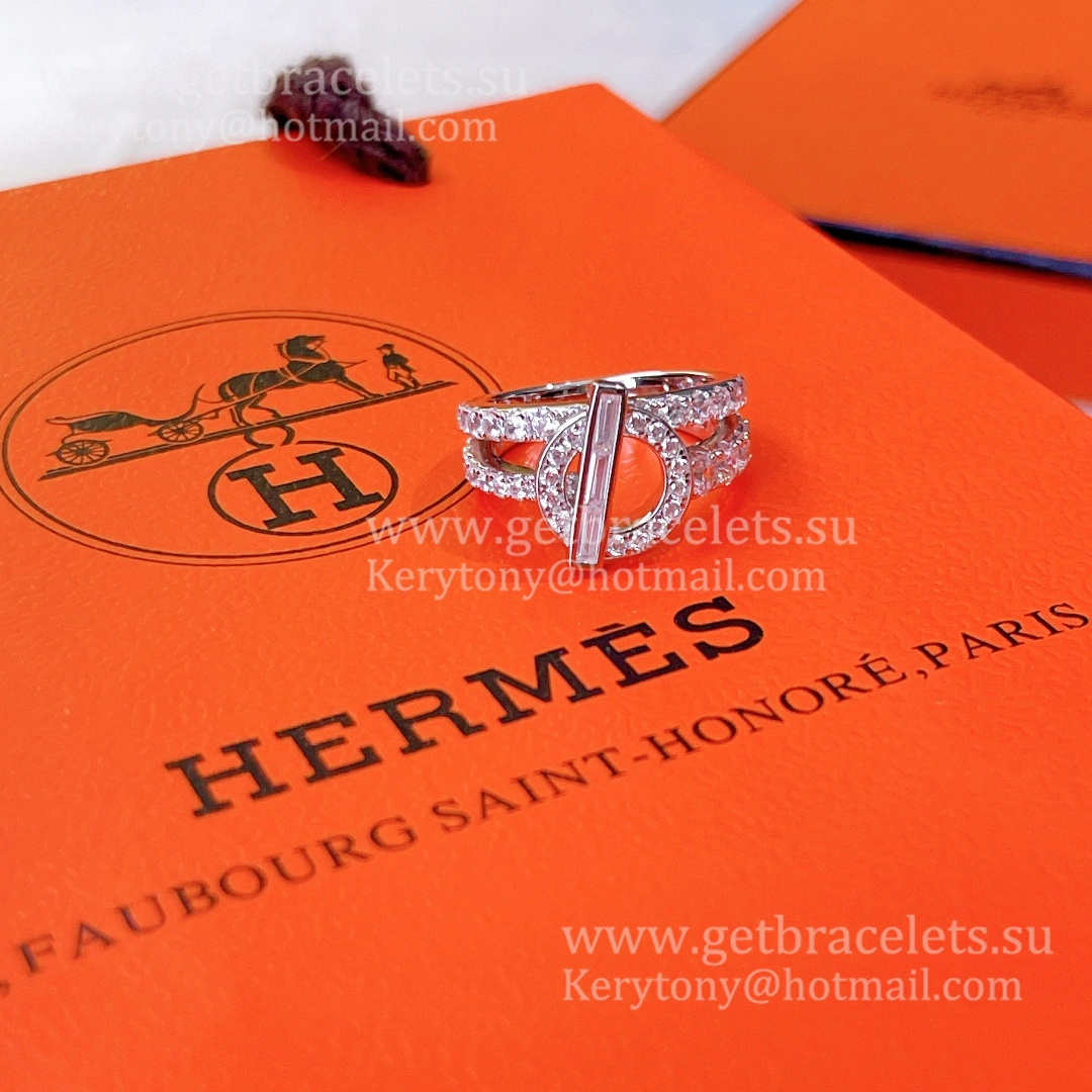 Hermes Echappee Double Ring Rose Gold White Gold UK Sale